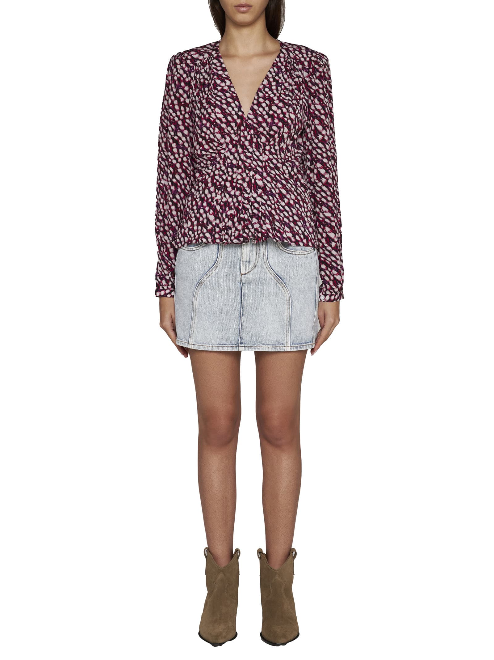 Isabel Marant Étoile Vesna Denim Miniskirt In Light Blue