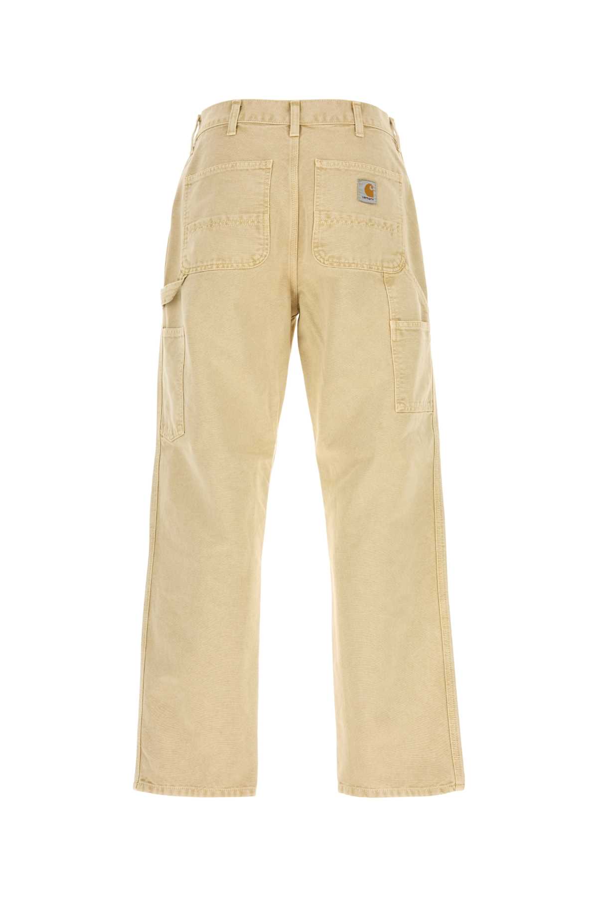 Carhartt Og Single Knee Printed Straight-leg Organic Cotton-canvas Trousers In Neutral