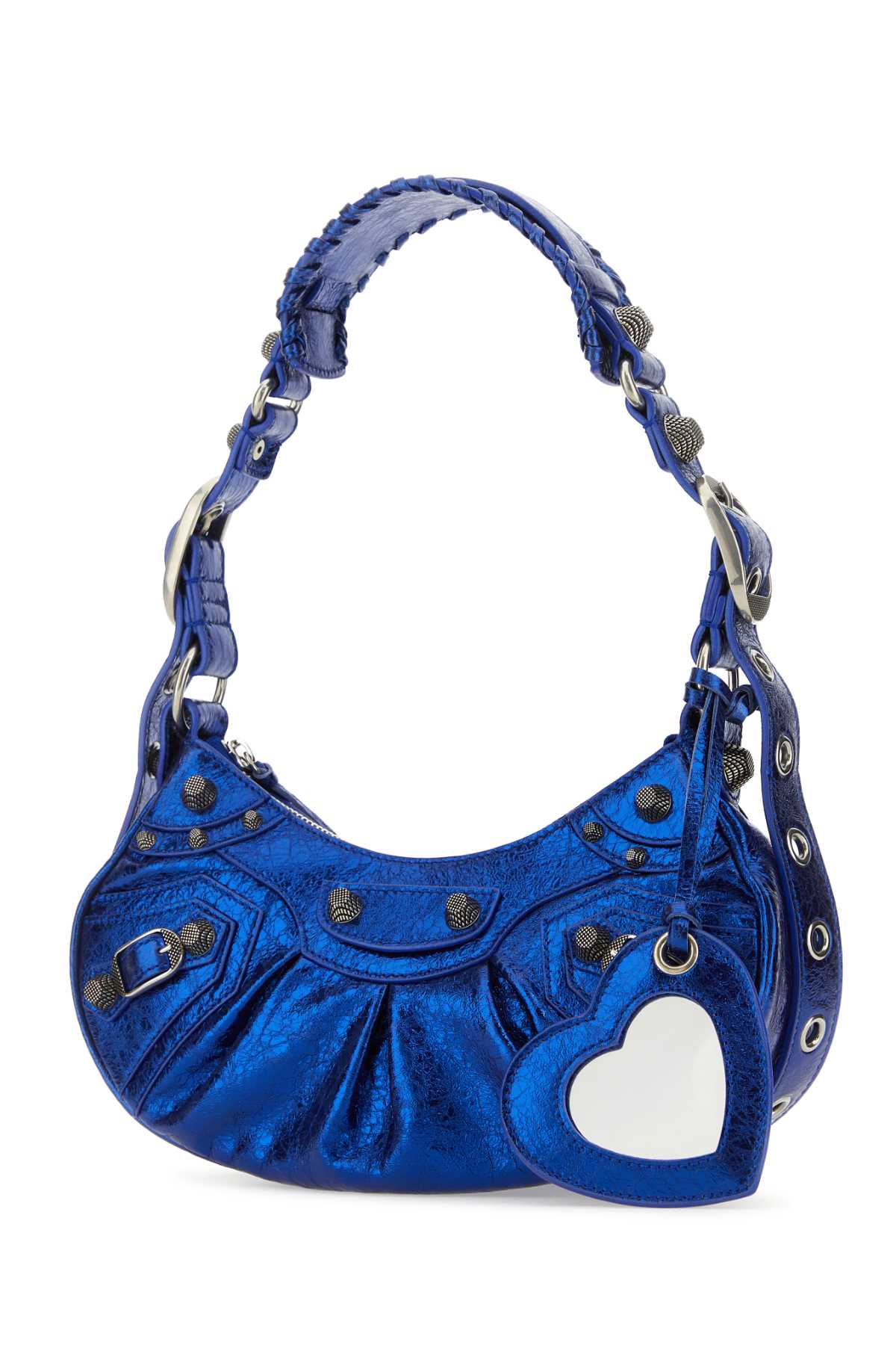Shop Balenciaga Blue Nappa Leather Le Cagole Xs Shoulder Bag In Metcobalt