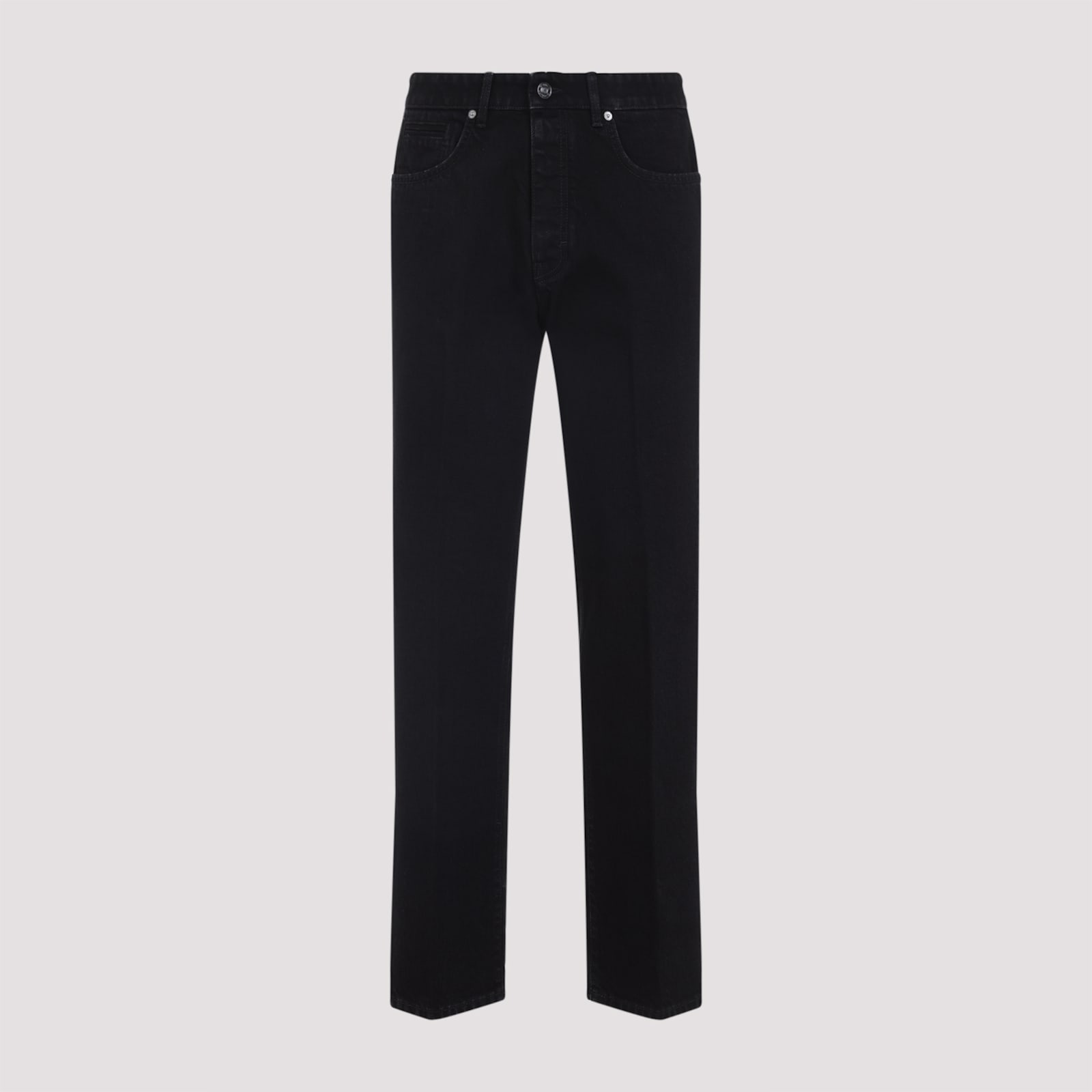 Givenchy Straight-leg Cotton Blend Trousers With Subtle Branding In Black