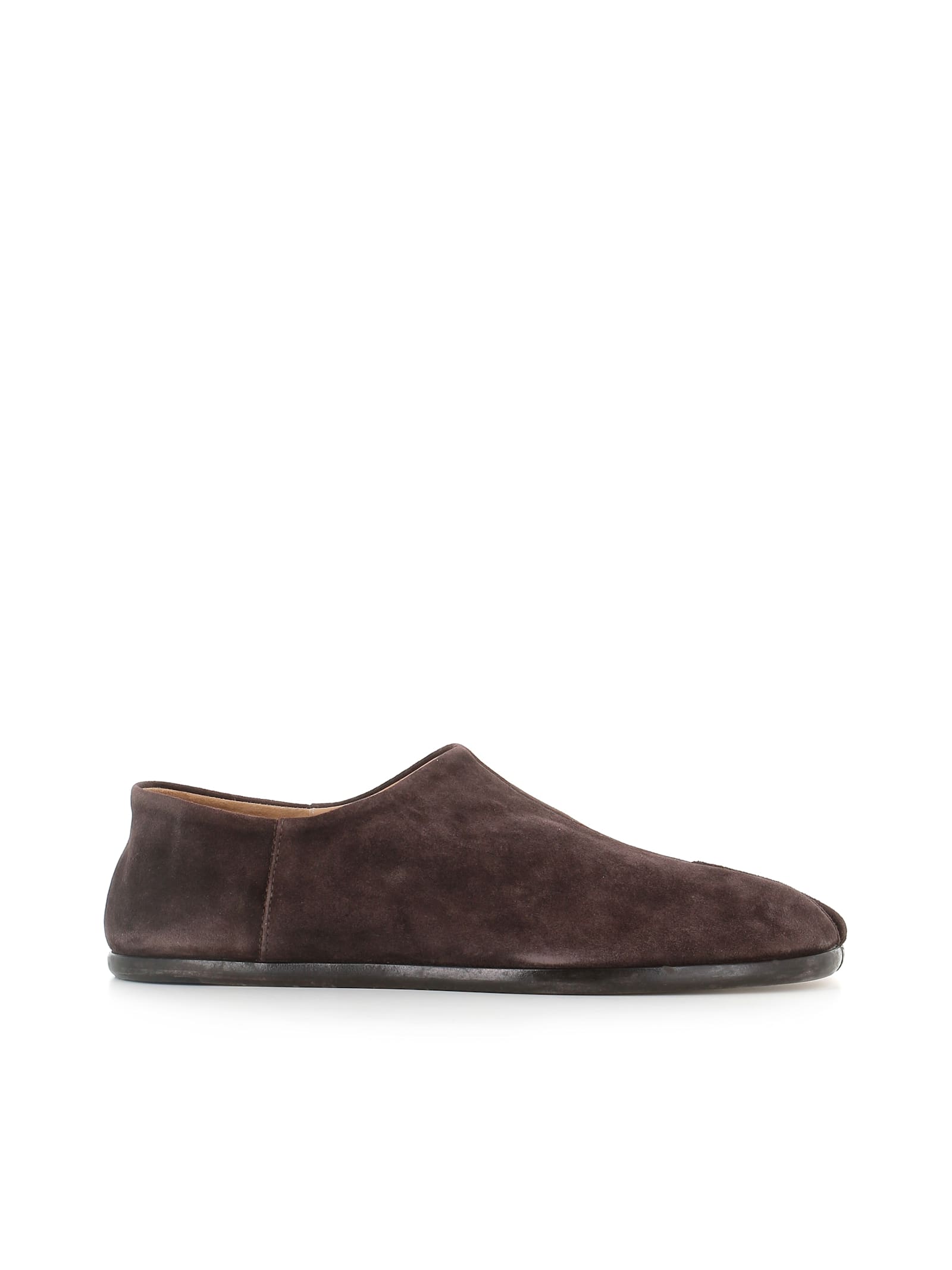 Maison Margiela Tabi Split-toe Suede Loafers In Brown