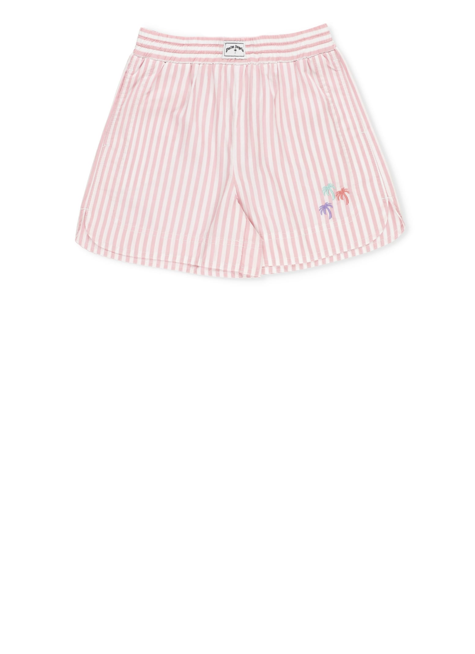 Shop Palm Angels Striped Shorts In Pink