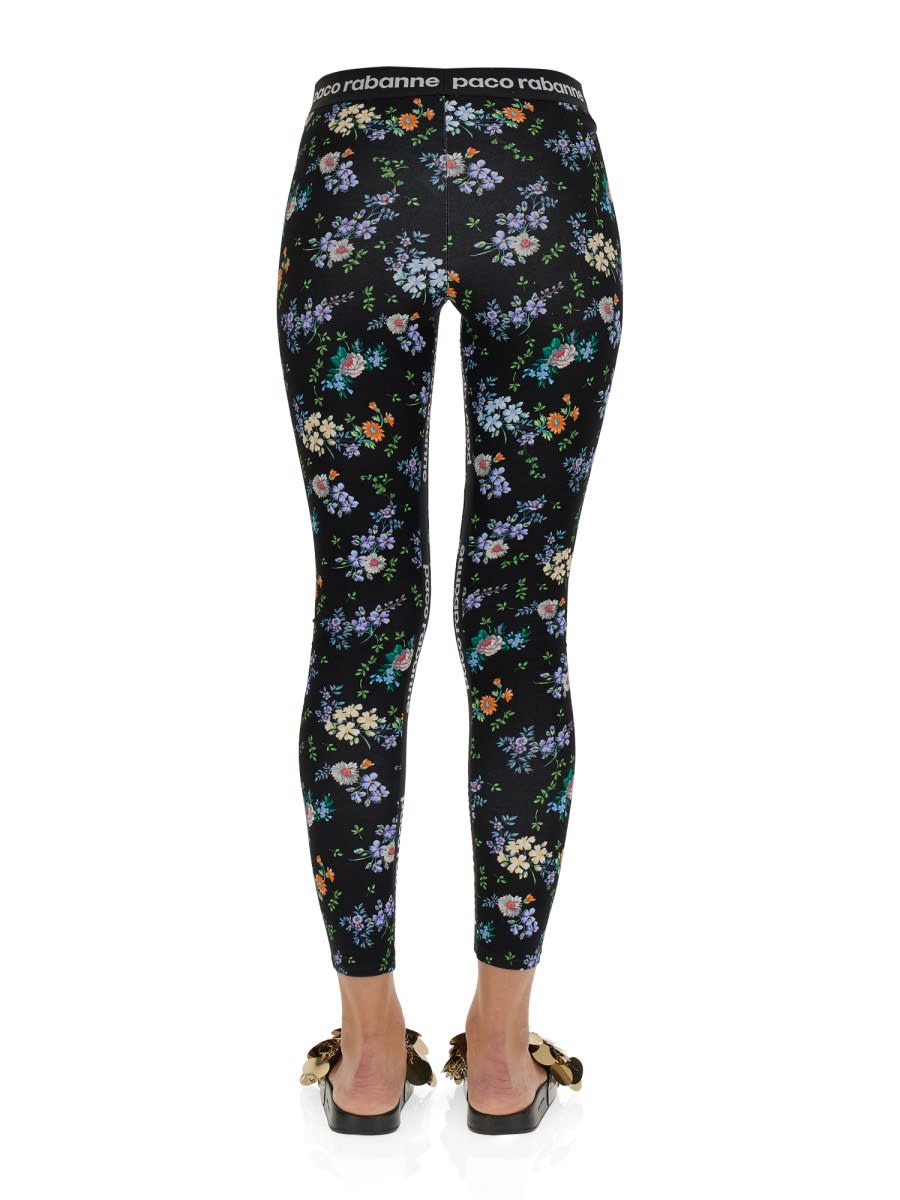 Shop Rabanne Leggings With Logoed Band In Multicolour