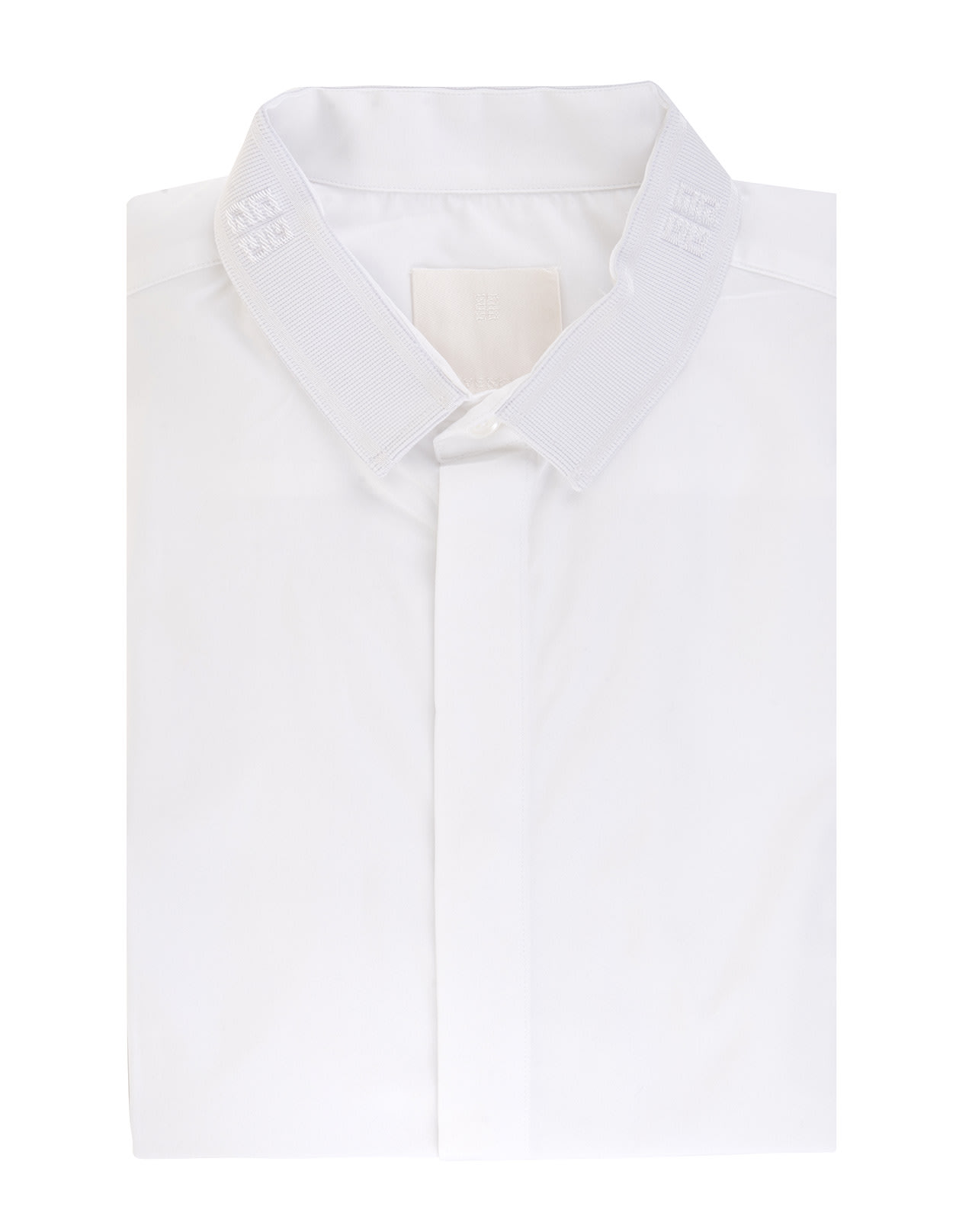 Givenchy Man Classic White Shirt With 4g Embroidery