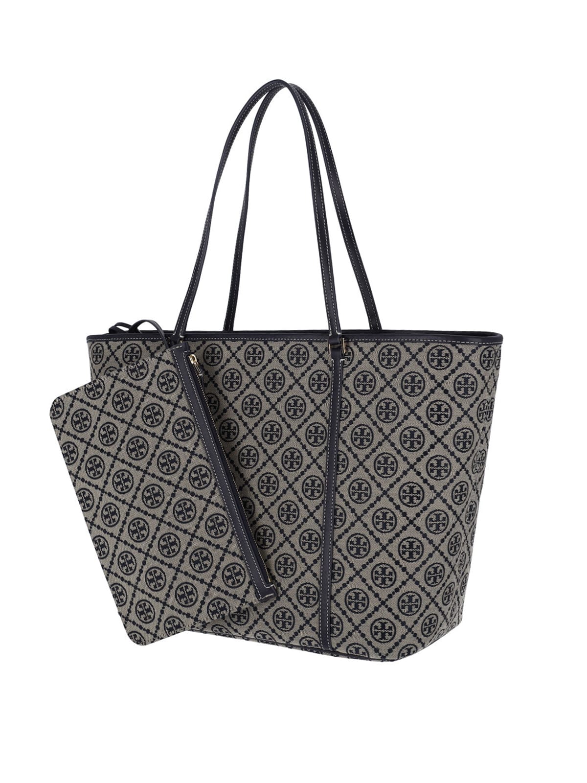 Tory Burch T Monogram Large Tote Bag In Beige