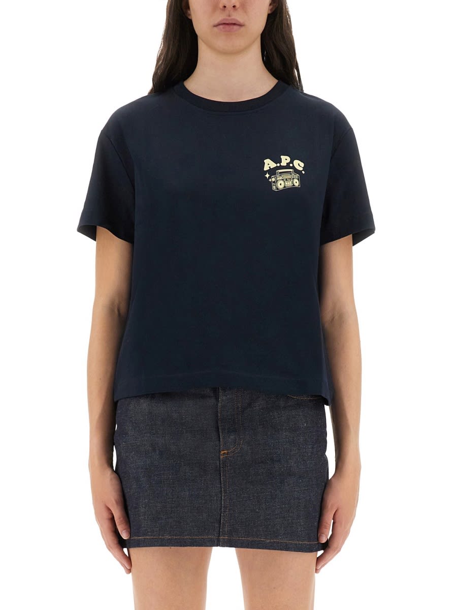 Apc A.p.c. Body Disco Crewneck T-shirt In Black