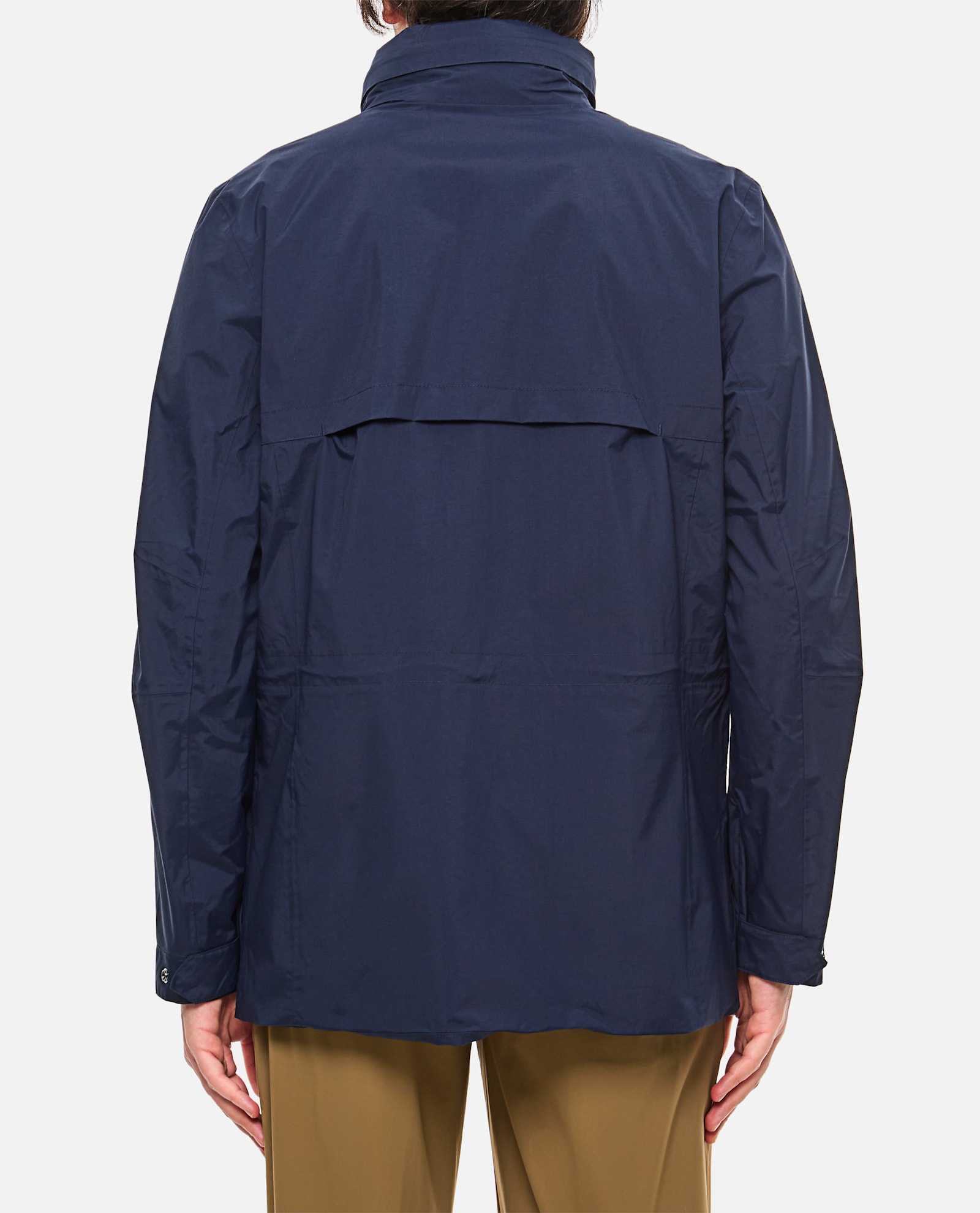 K-way Blue Jacket With Four Pockets And Logo Patch In Black