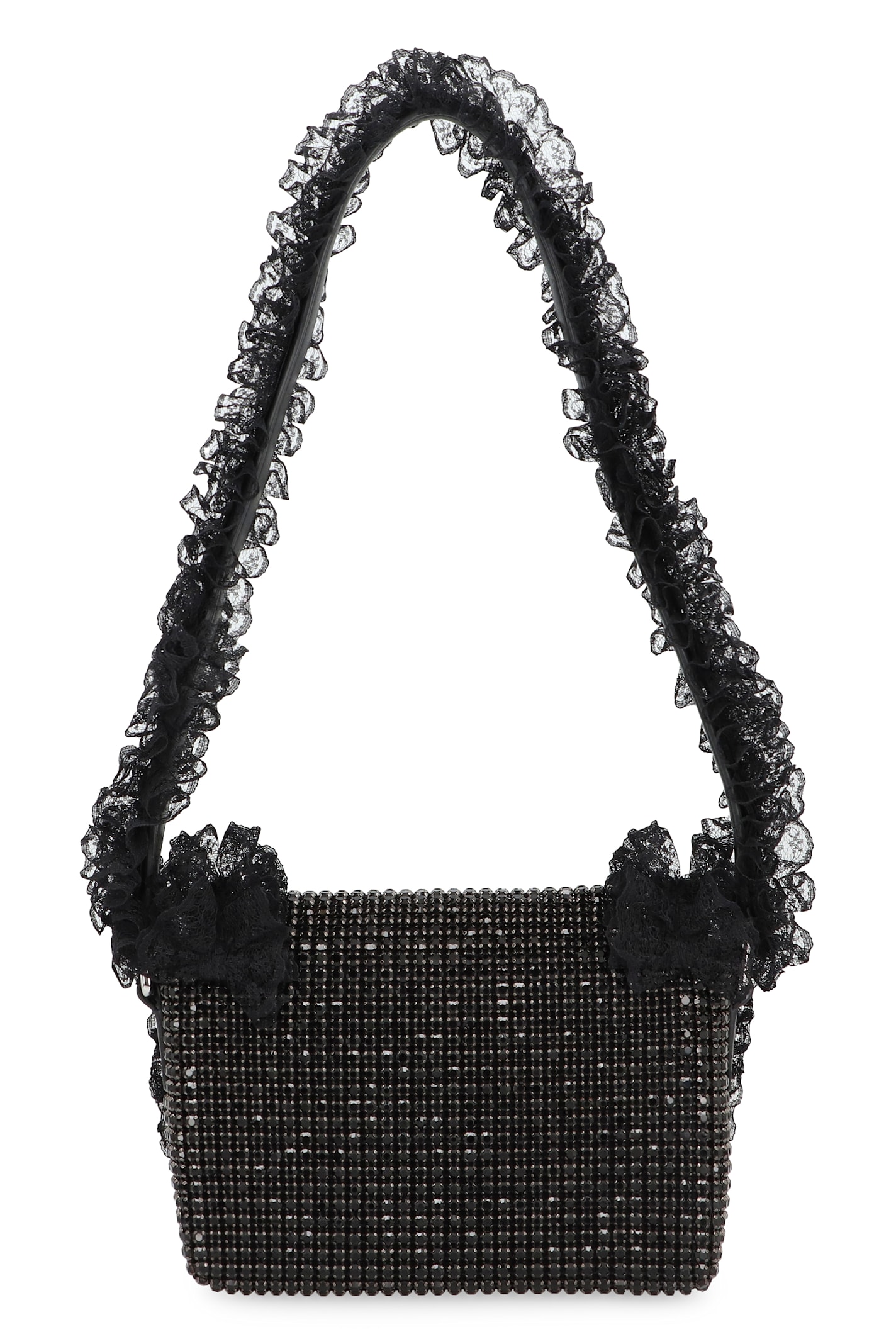 Self-portrait Christopher Kane Residency Shoulder Bag With All-over Sequins In Black