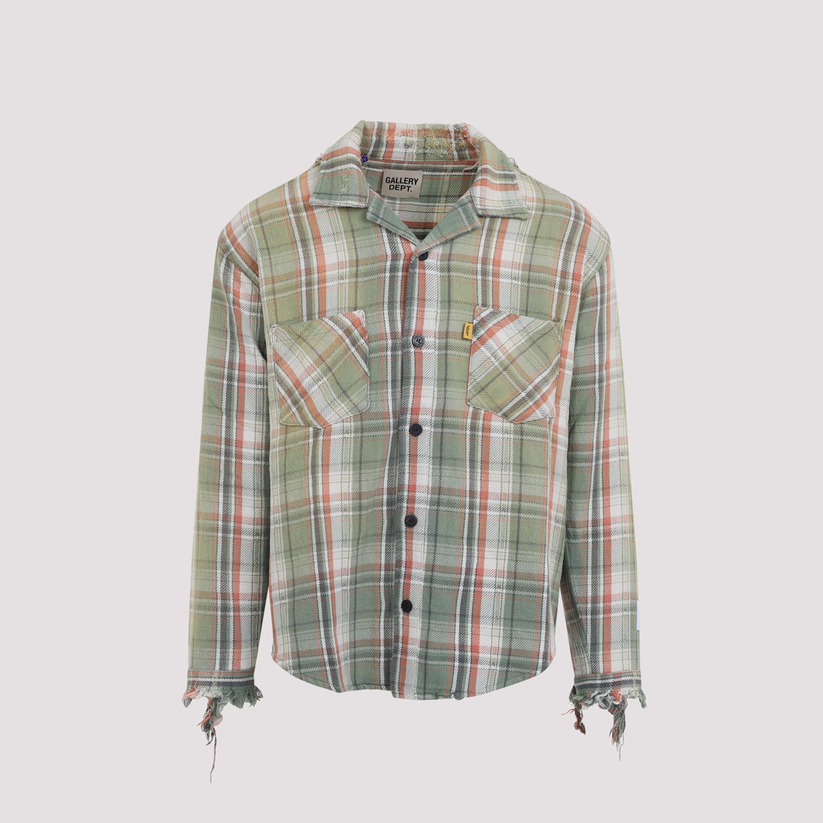 Gallery Dept. Mens Light Green Marley Plaid-print Cotton Flannel Shirt In Green