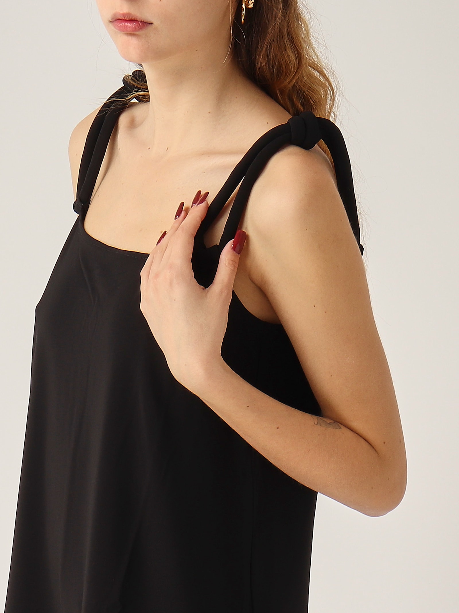 Max Mara Beachwear Faida Black Top In Black