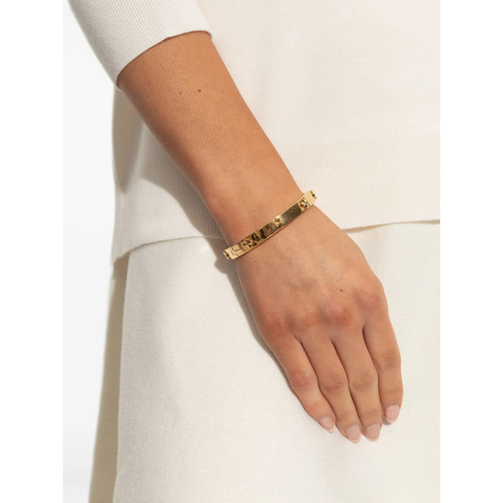 Kate Spade Clover-embellished Bangle Bracelet In Gold