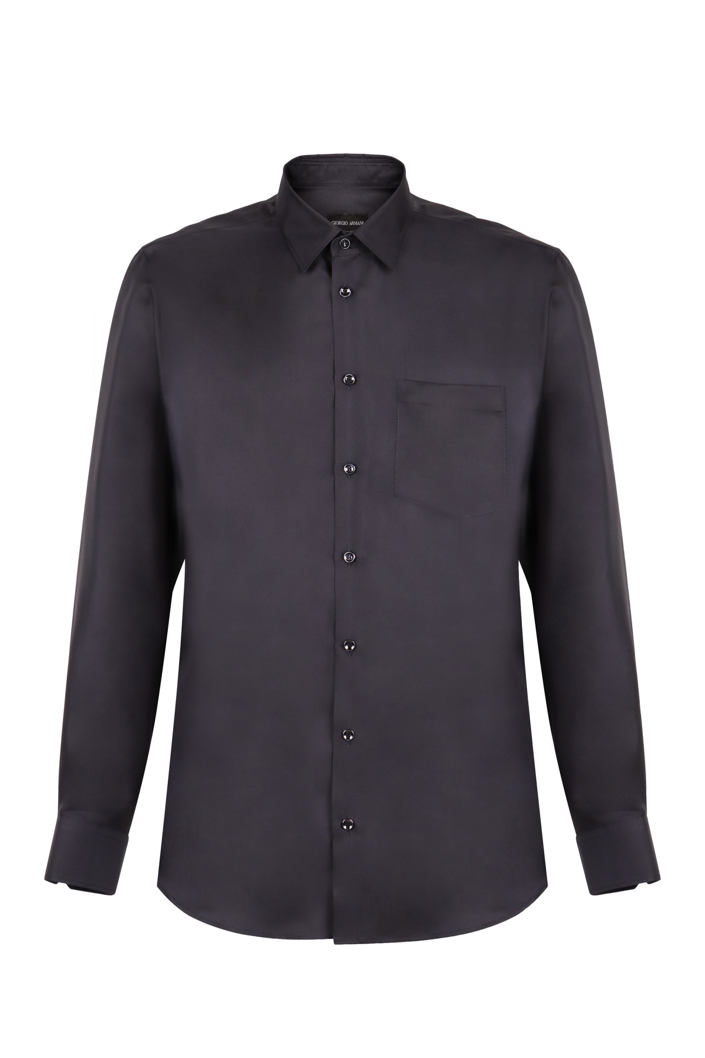 Shop Giorgio Armani Silk Shirt In Blue