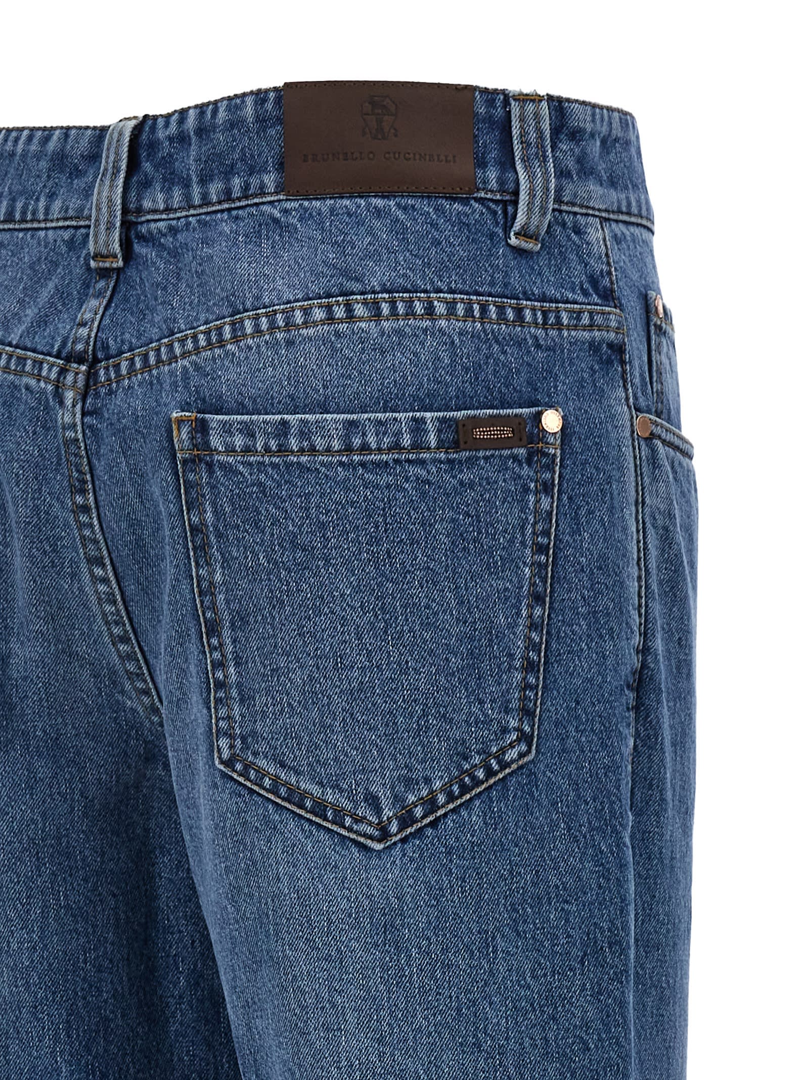 Shop Brunello Cucinelli Monile Denim Jeans In Blue