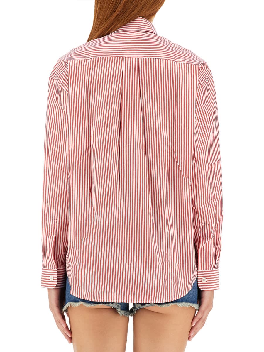 Sporty &amp; Rich Shirt With Stripe Pattern In Red