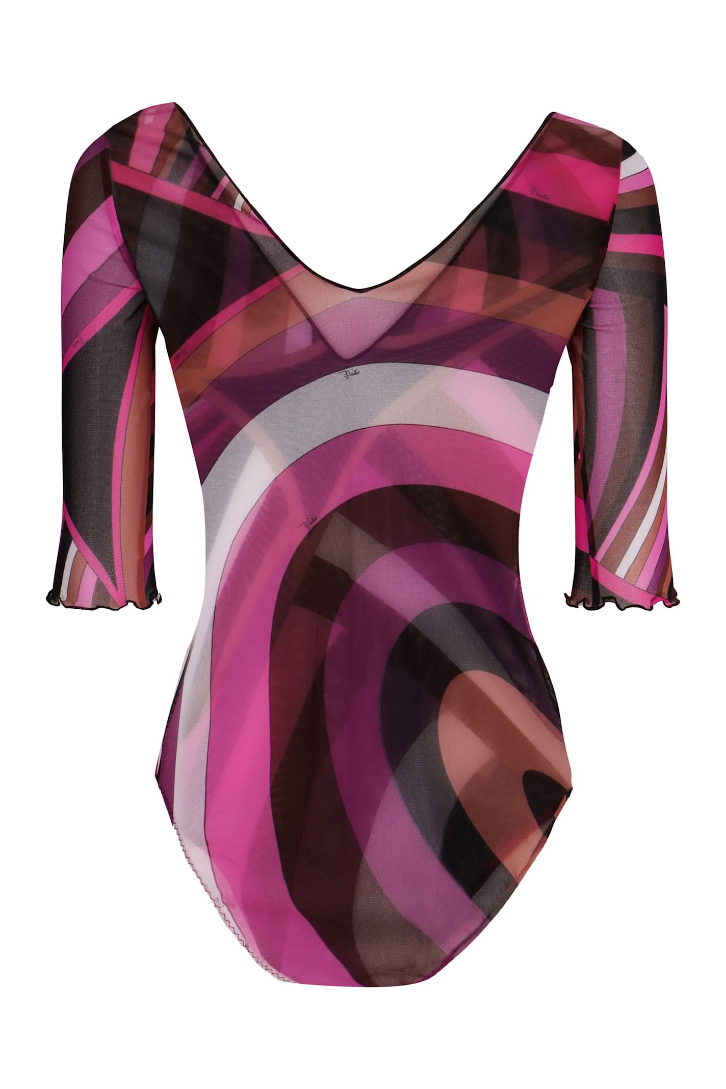 Shop Pucci Printed Bodysuit In Fuchsia