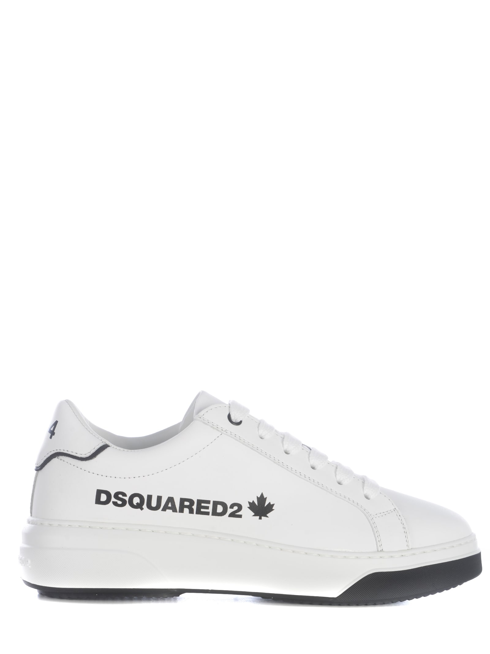 Shop Dsquared2 Sneakers  Bumper In Leather In Bianco