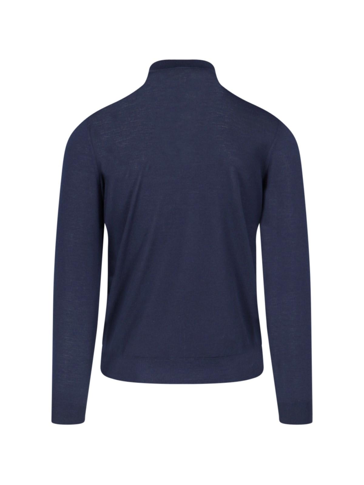 Shop Drumohr Knitted Polo Shirt In Navy