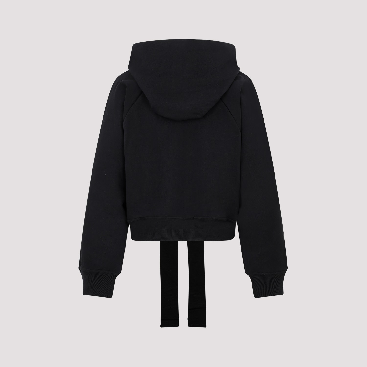 Shop Patou Cropped Medallion Logo Hoodie In B Black