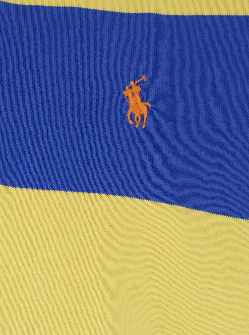 POLO RALPH LAUREN YELLOW AND BLUE POLO SHIRT WITH STRIPED PATTERN IN COTTON MAN POLO RALPH LAUREN