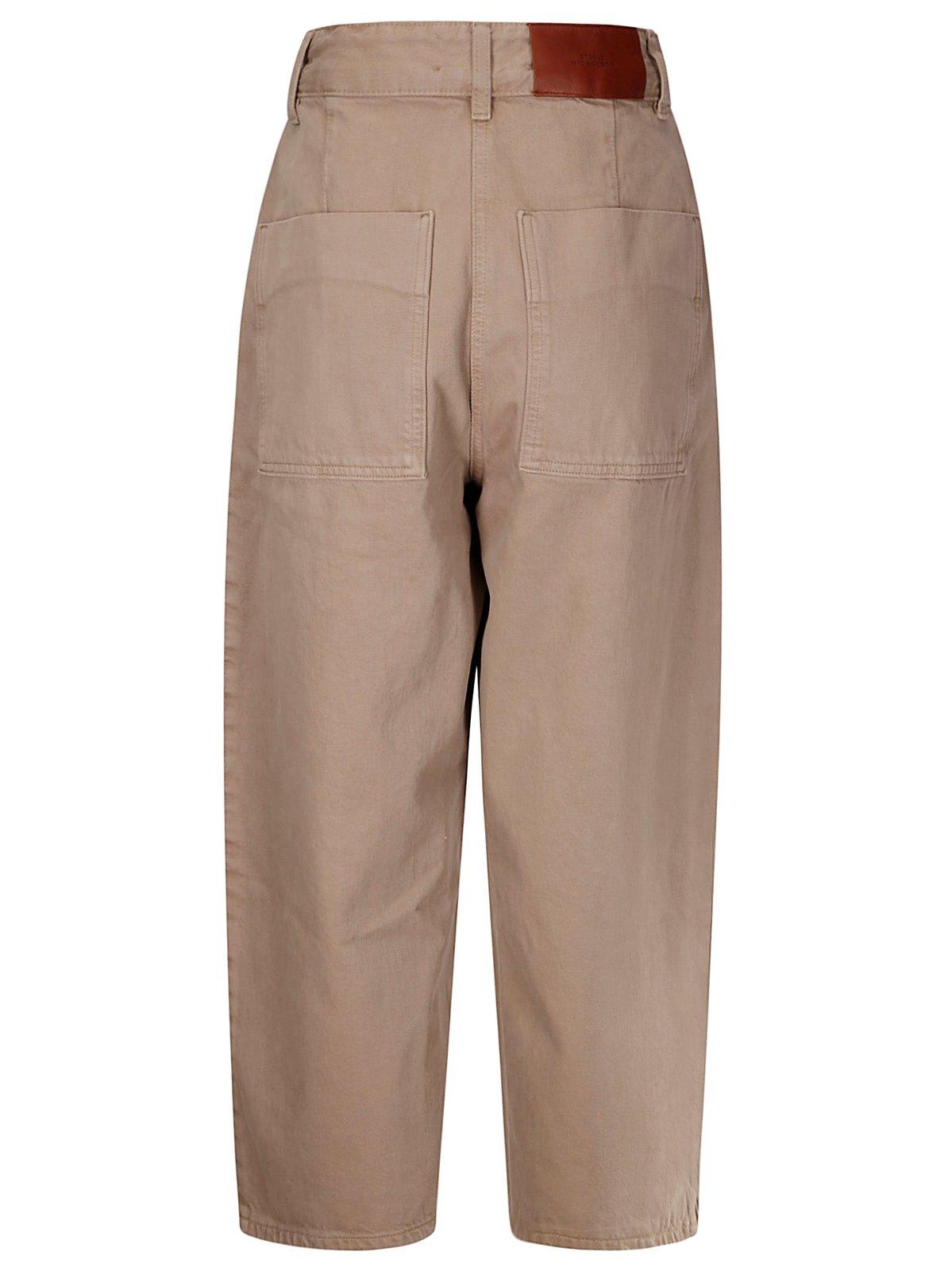 STUDIO NICHOLSON LOGO PATCH CROPPED WIDE-LEG JEANS 