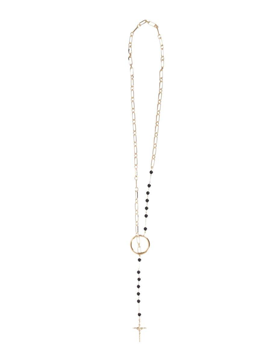 Shop Dolce & Gabbana Cross Rosary Necklace In Oro