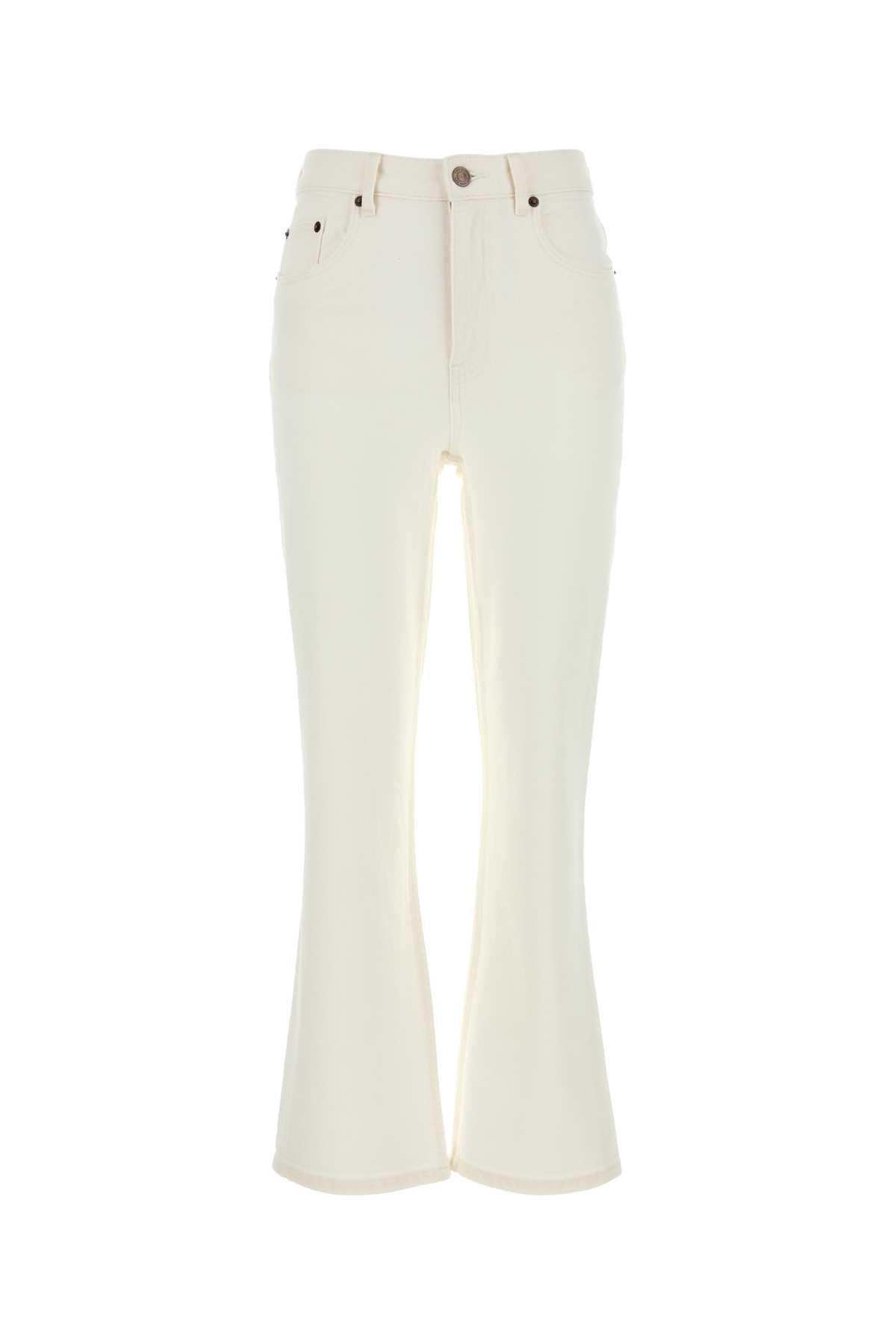 Shop Tory Burch White Stretch Denim Jeans