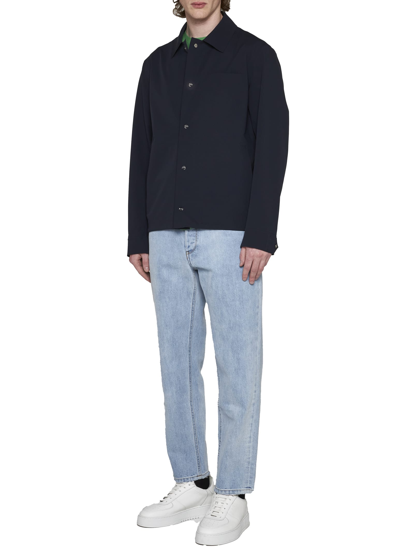 Herno Men's Technical Fabric Overshirt In Blue