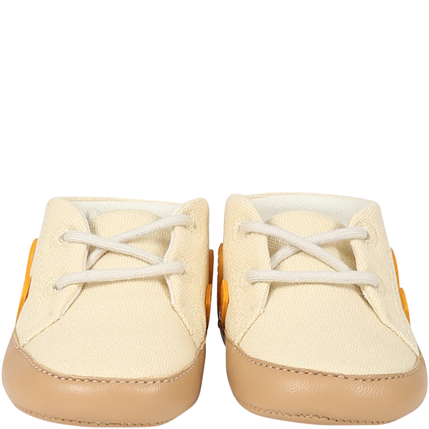 Shop Veja Ivory Sneakers For Baby Kids With Logo