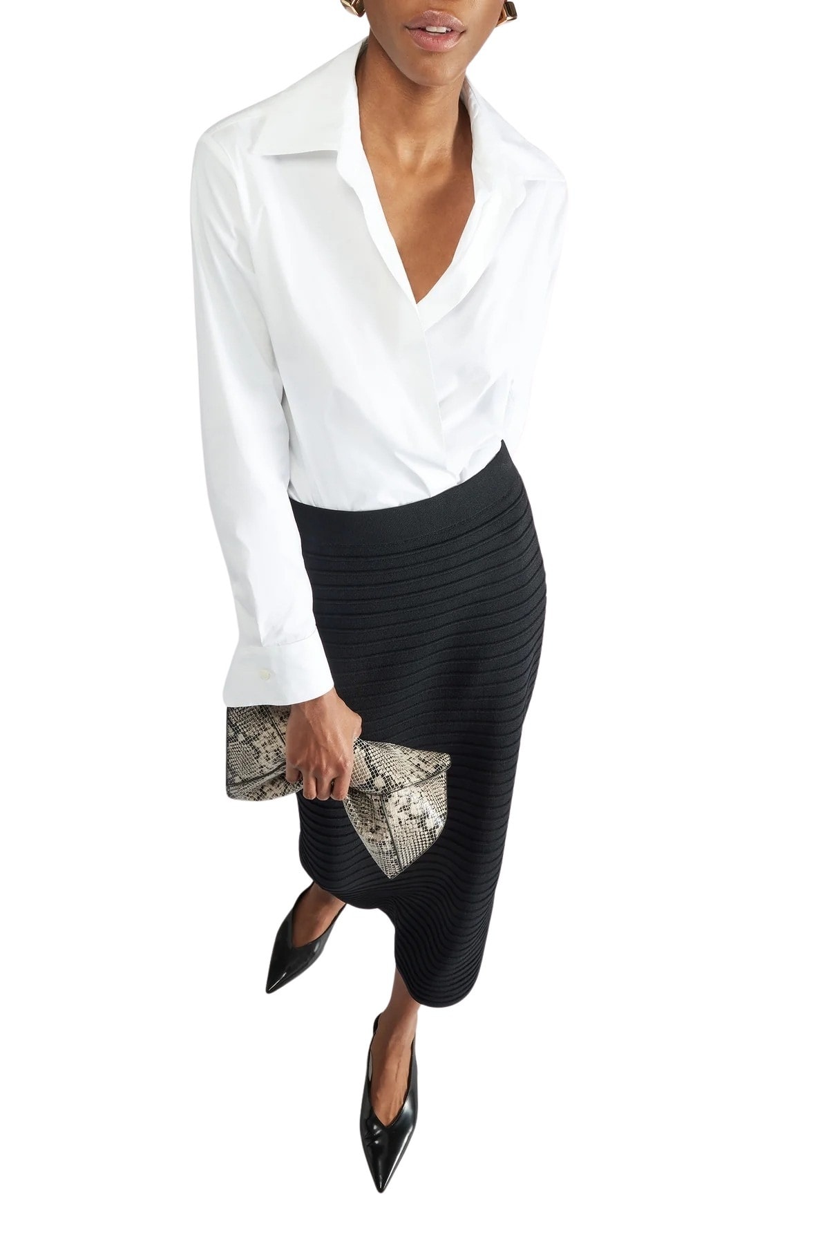 Liviana Conti Skirt With Relief Pattern In Nero Notte