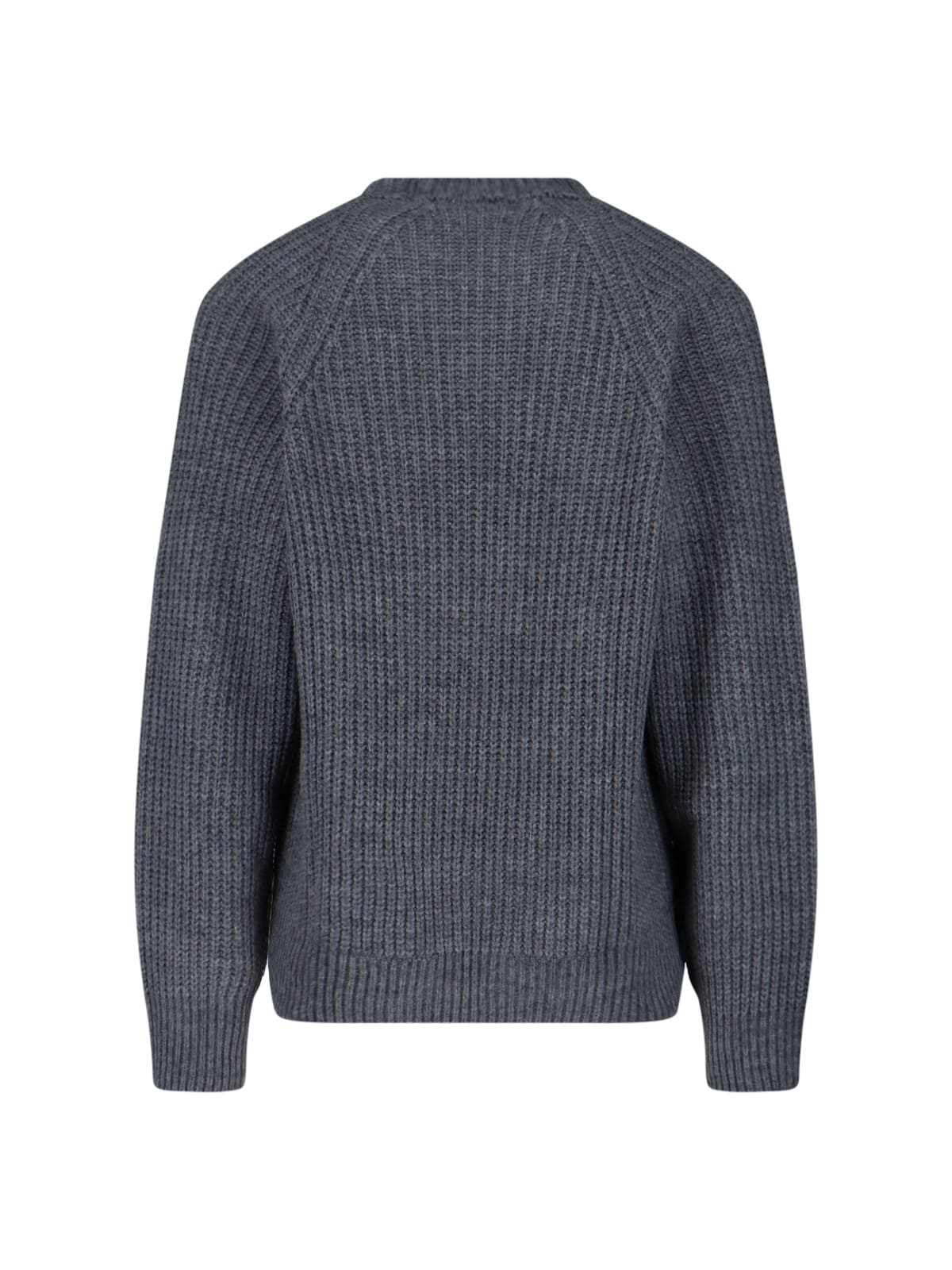 Carhartt Raglan Sleeve Crewneck Sweater With Ribbed Texture In Gray