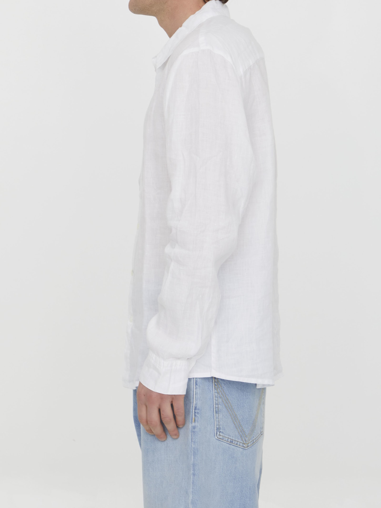 Shop James Perse White Linen Shirt