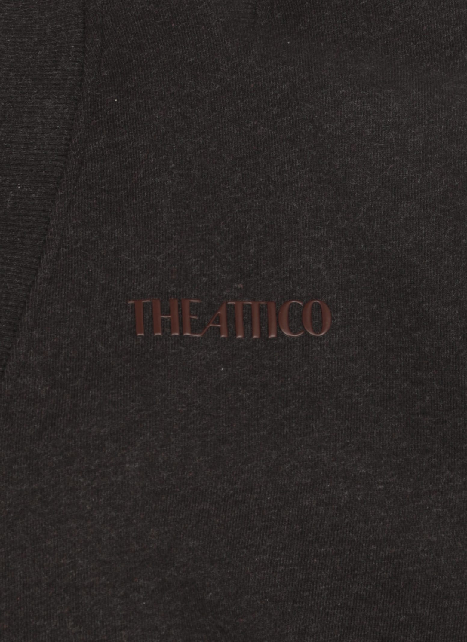 Attico Oversized Sweatshirt With Deep V-neck In Gradient Black In Black