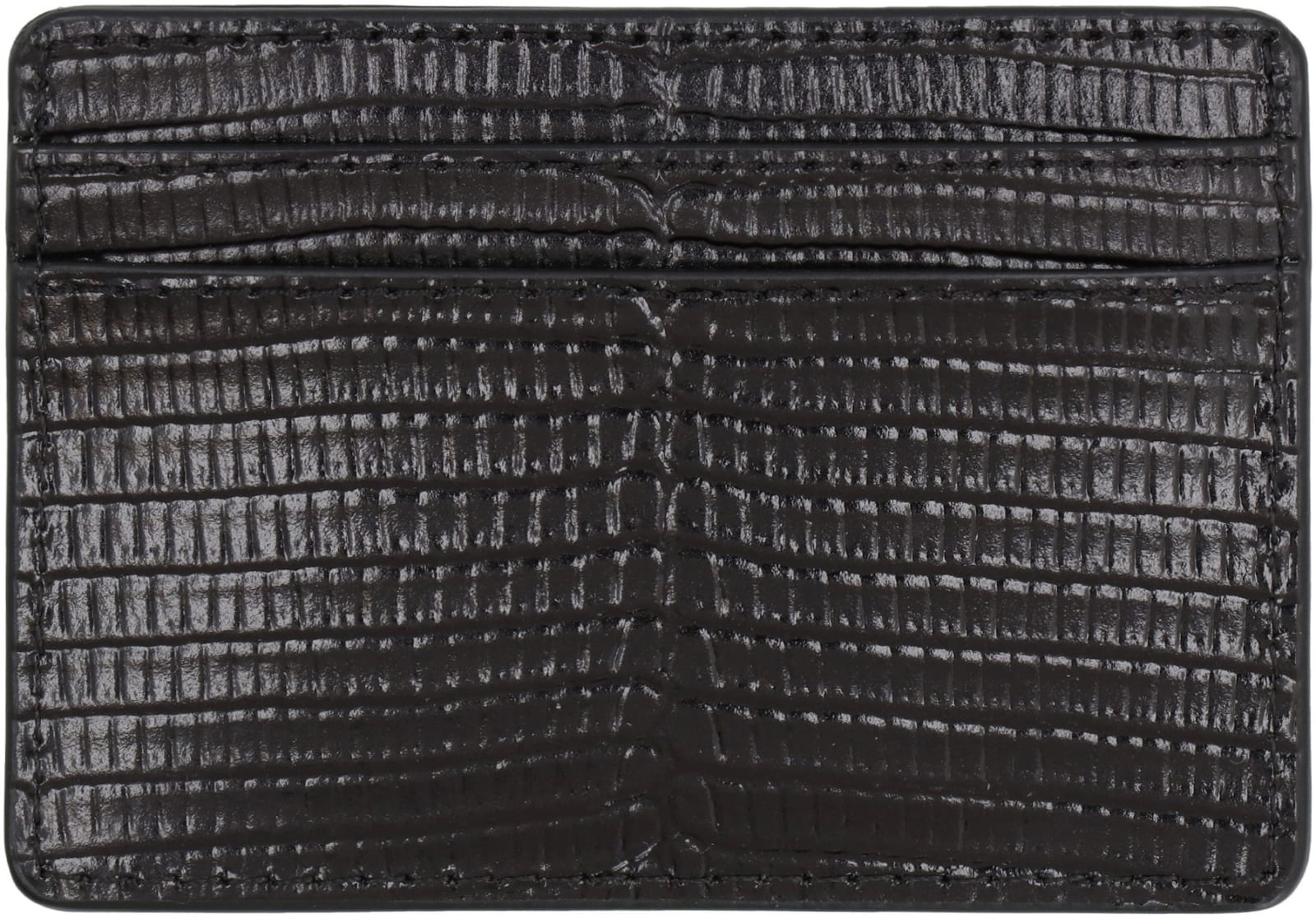 Shop Michael Michael Kors Jet Set Leather Card Holder In Black