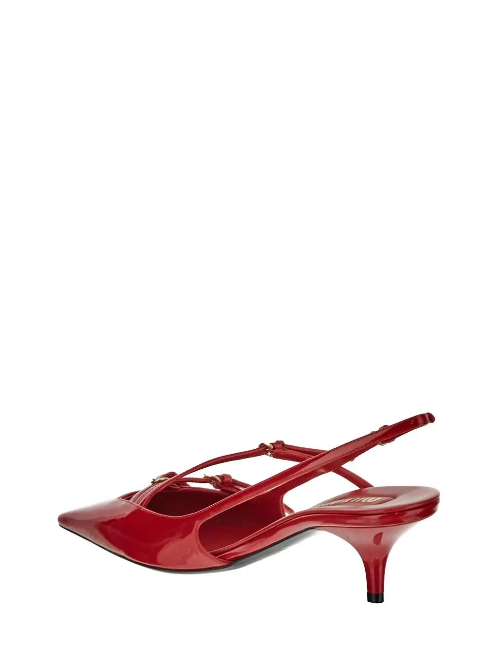 Shop Miu Miu Slingback Décolleté In Rosso