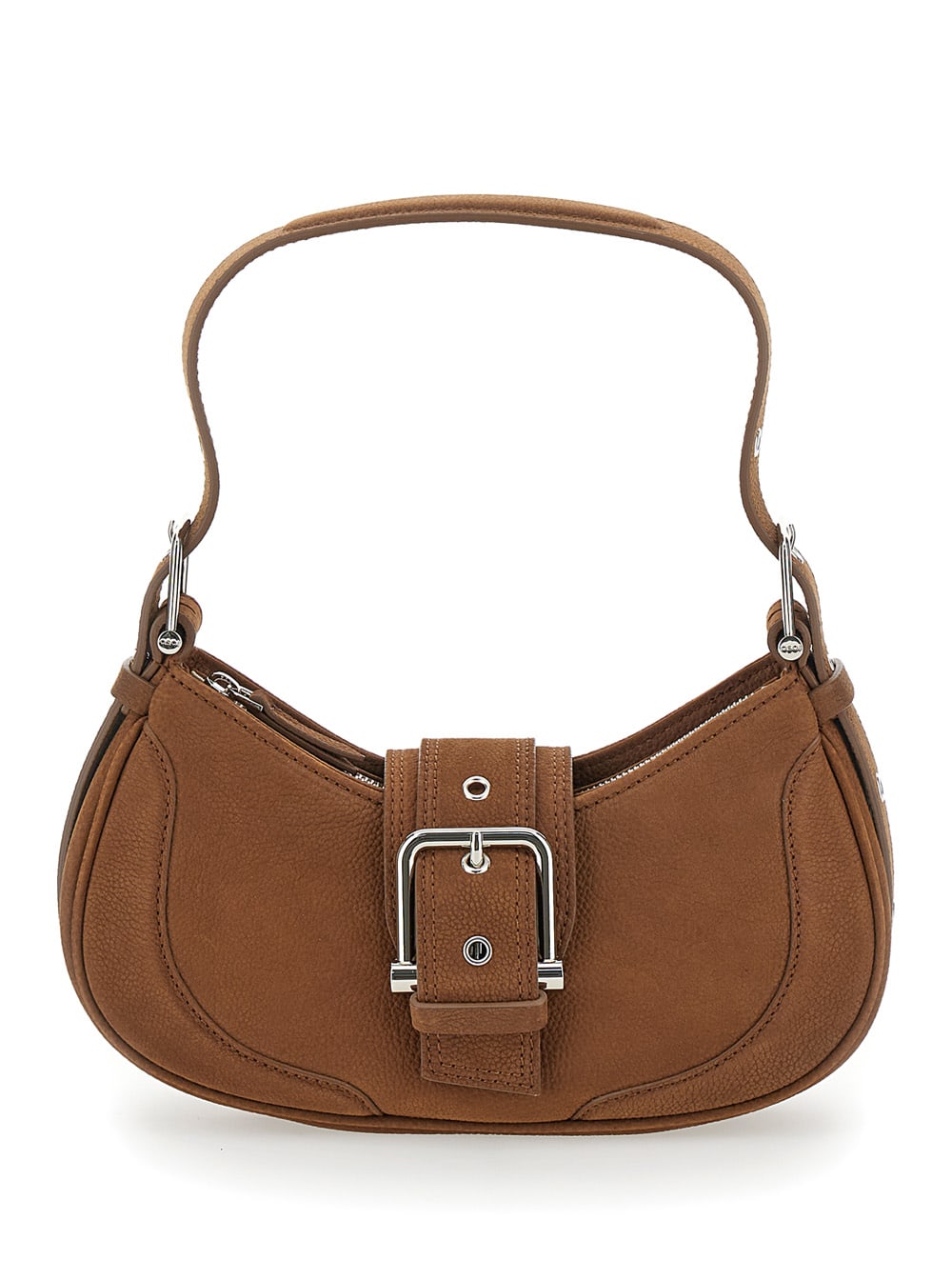 hobo Brocle Brown Shoulder Bag In Hammered Leather Woman