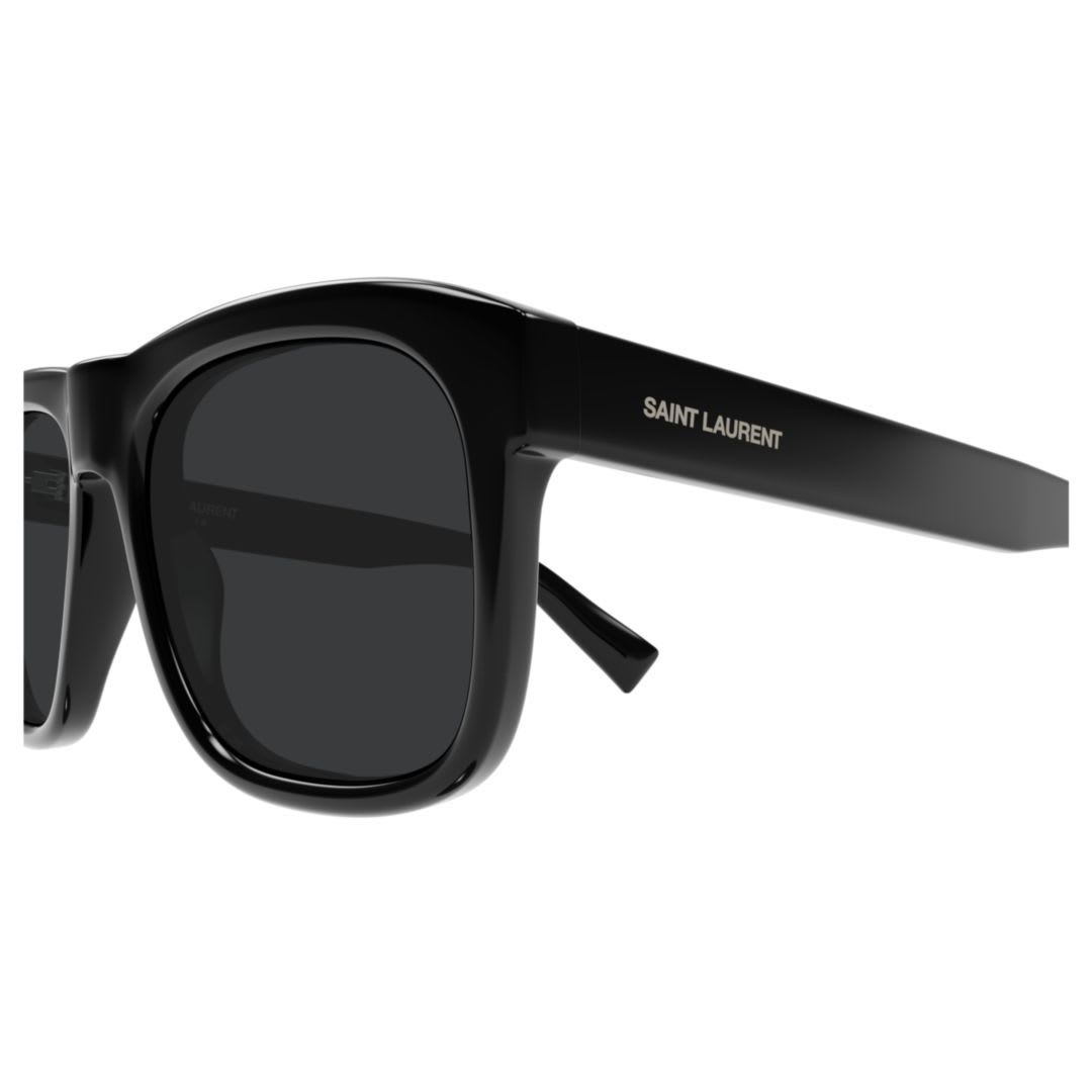 Saint Laurent Sl 790 Linea Corner Angle 001 Black Crystal Sunglasses In Black