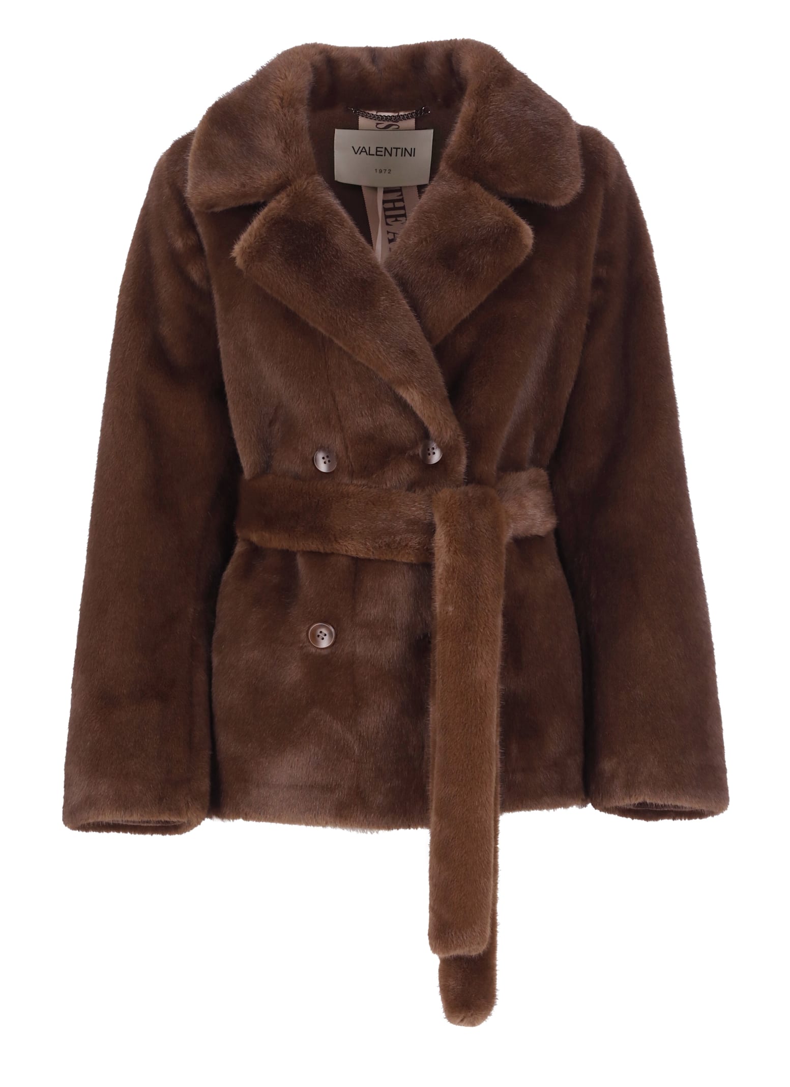 Shop Valentini 1972 Eco Mink Coat In Brown