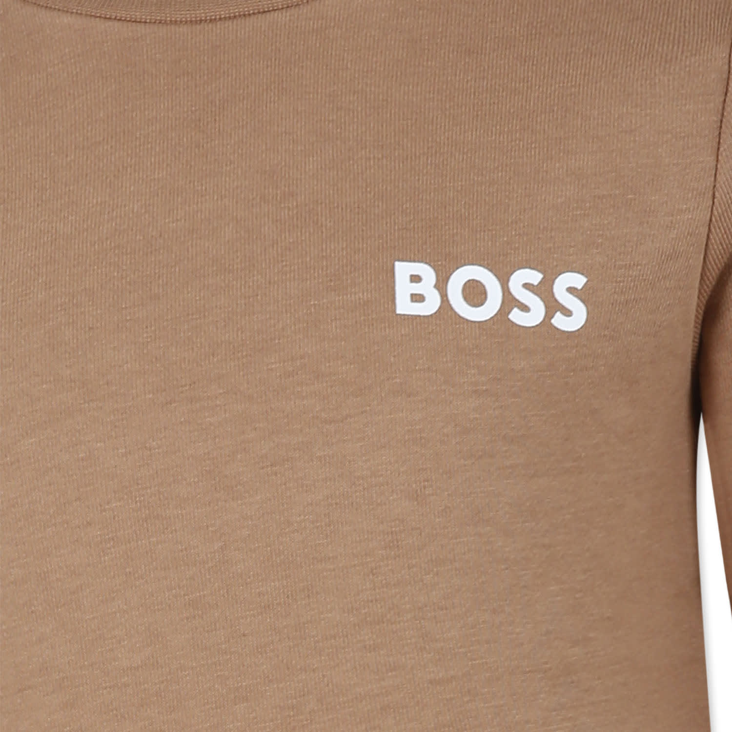 Hugo Boss Beige Sweatshirt For Boy With Logo In Beige