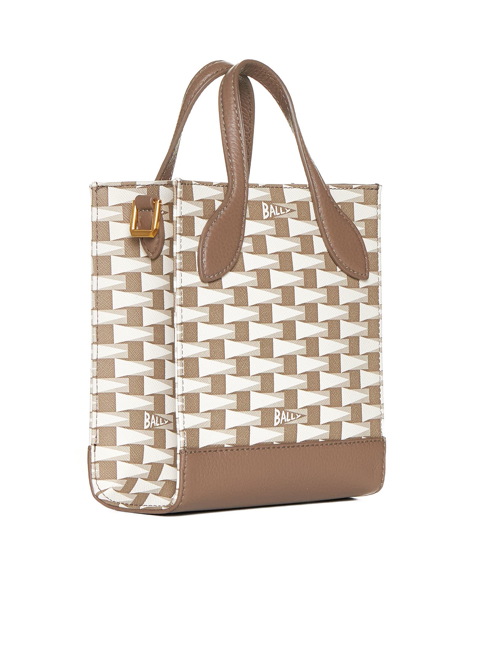 Shop Bally Tote In Multi Deep Sepia+oro