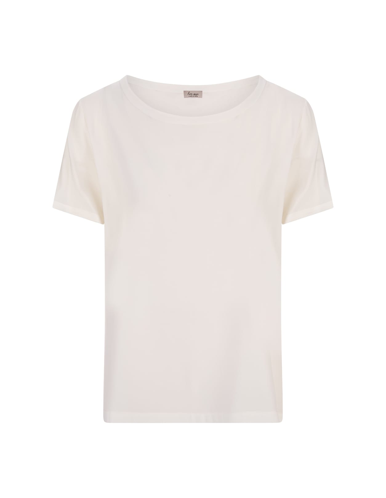 Shop Her Shirt White Opaque Silk T-shirt