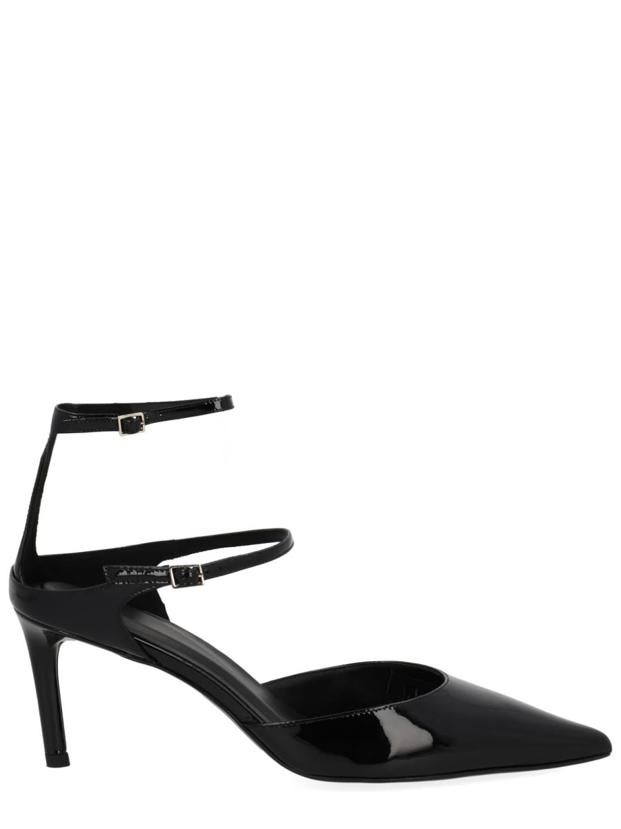 Hugo Boss Patent-leather Buckled Pumps In Multi
