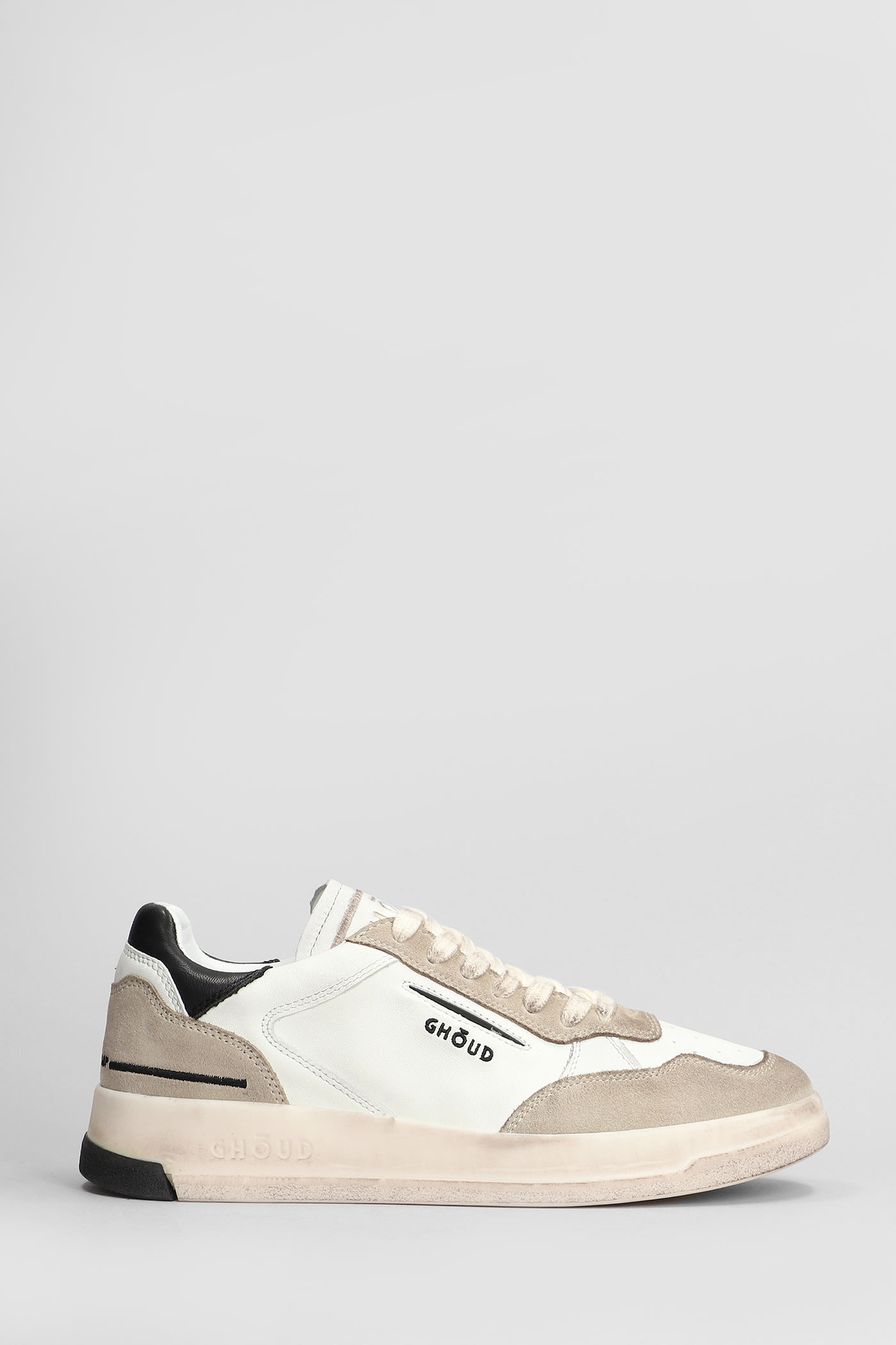 Tweener Sneakers In White Suede And Leather