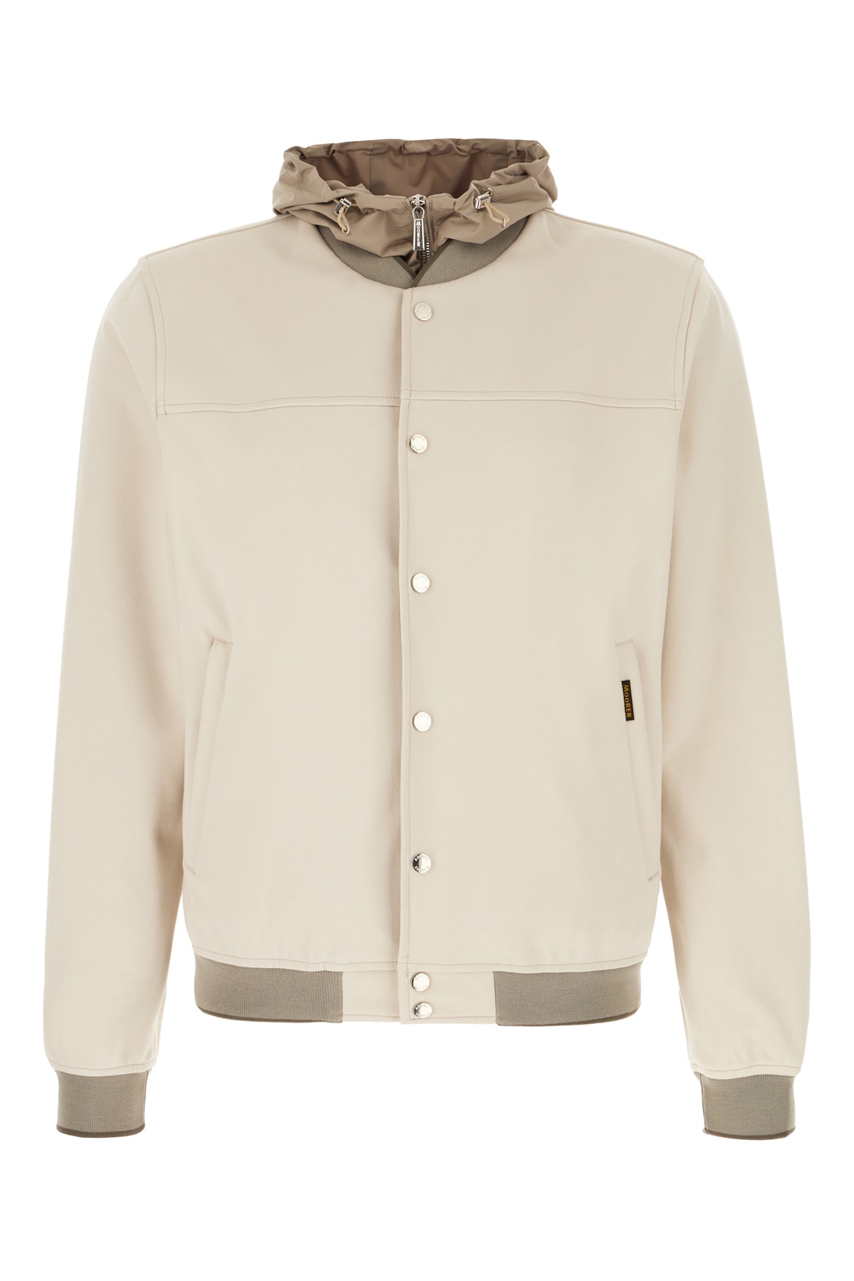 Moorer Cappuccino Polyester And Nylon Bomber Jacket In Neutral