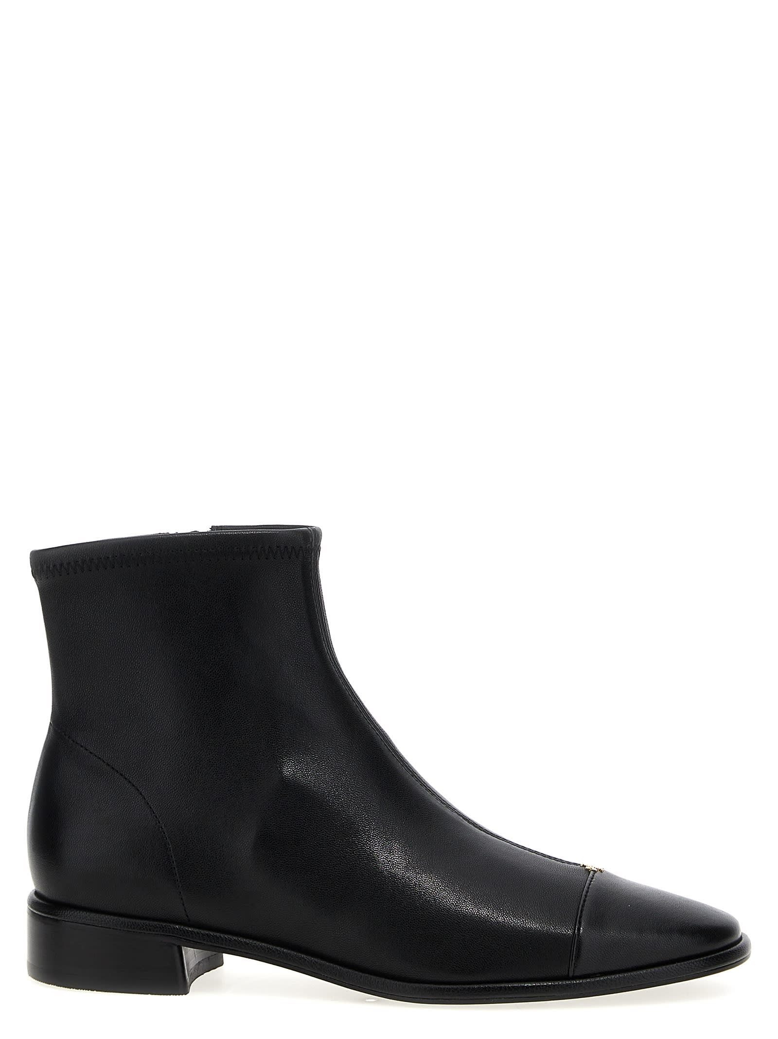 Shop Tory Burch Cap-toe Ankle Boots In Black