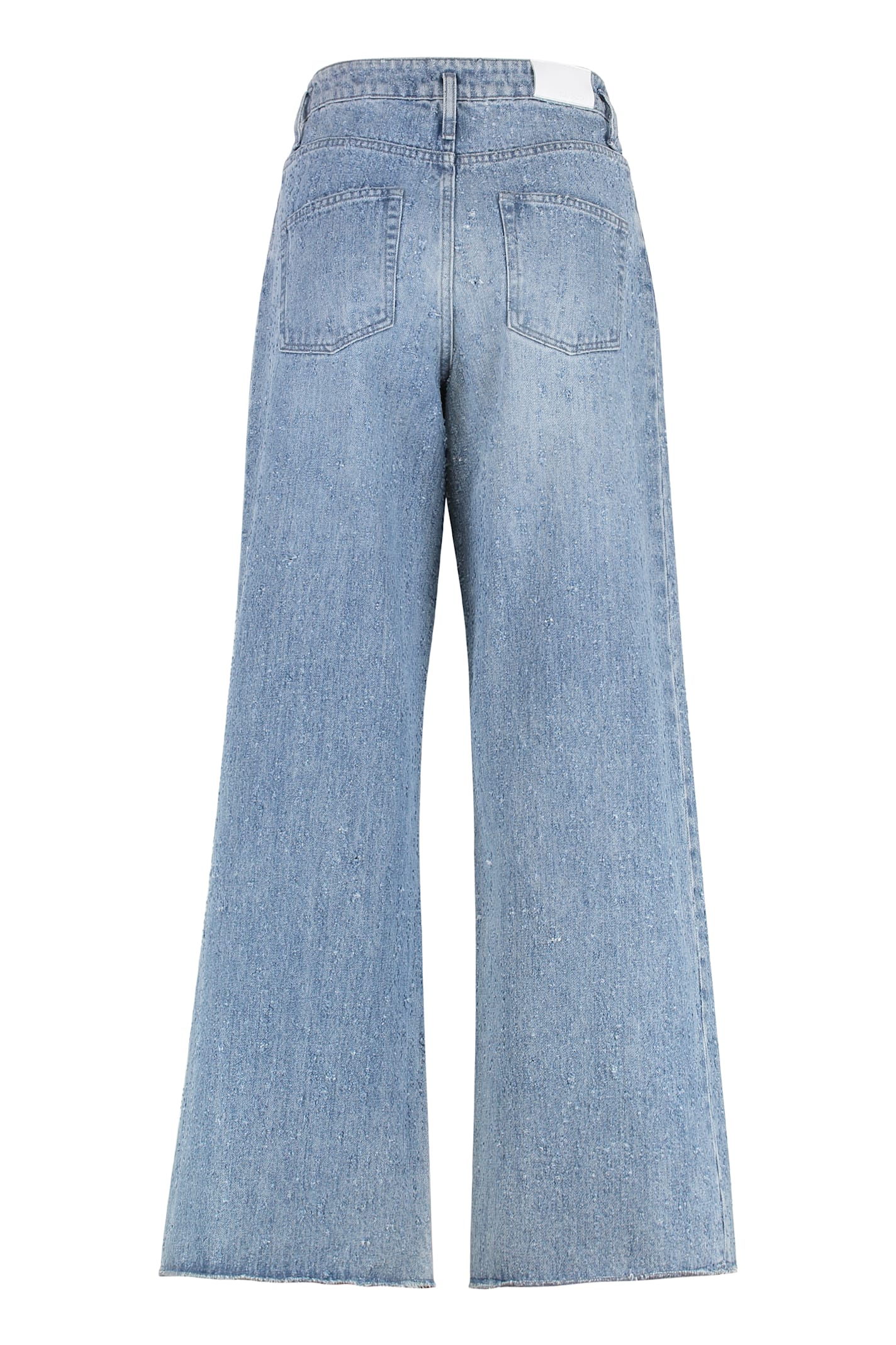 Halfboy Wide-leg Distressed Denim Trousers With Belt Loops