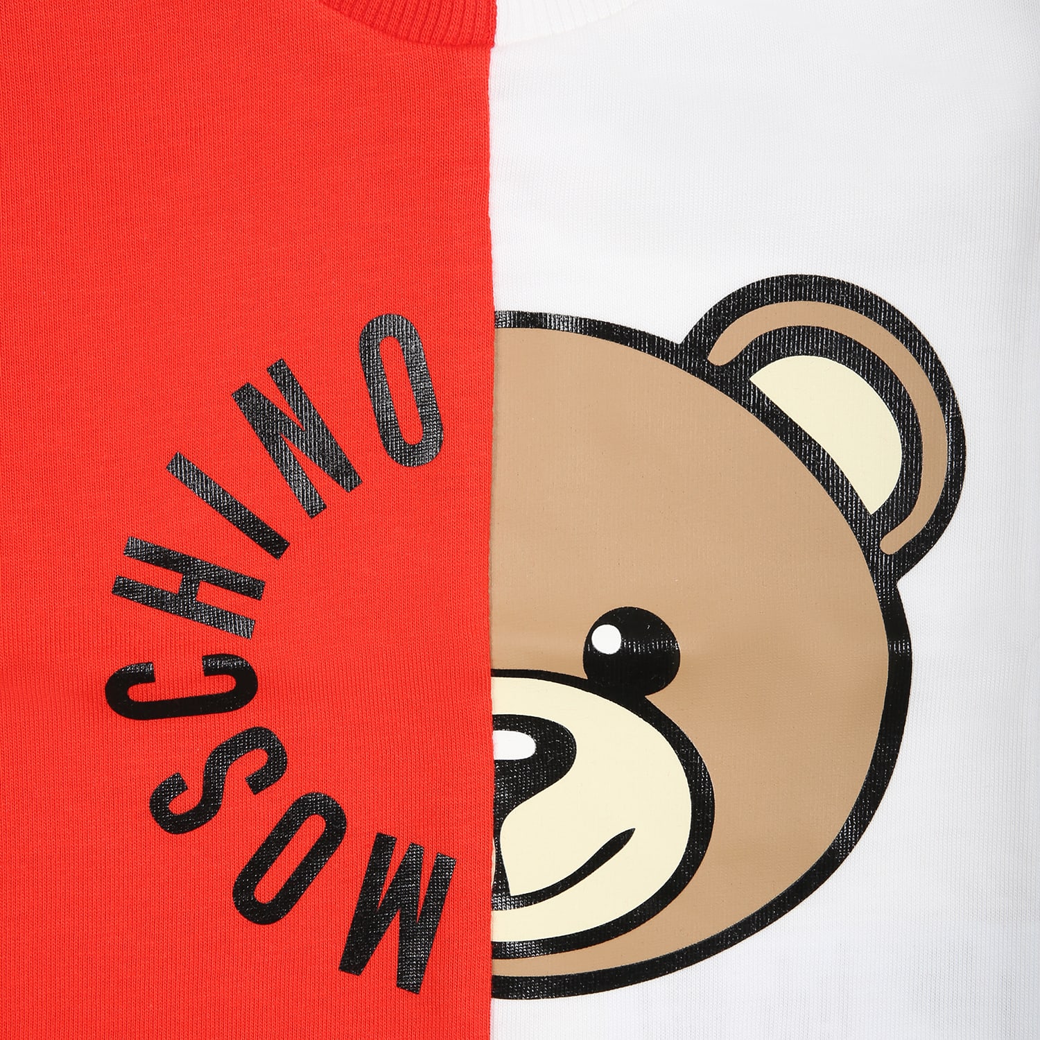 Shop Moschino Red T-shirt For Babies With Teddy Bear And Logo