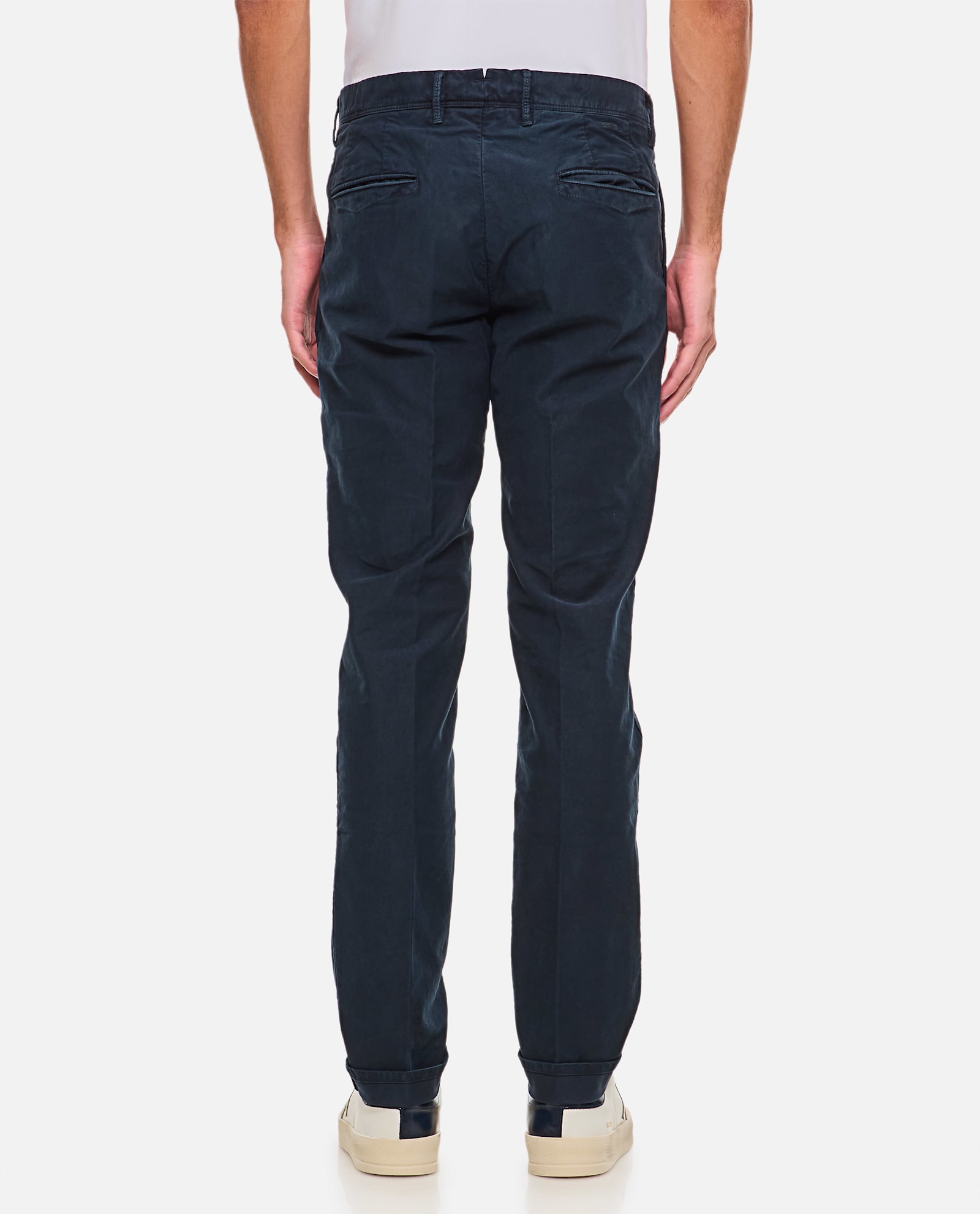 Incotex Straight Trousers With Belt Loops And Pockets In Ner+bianco Nero Grig