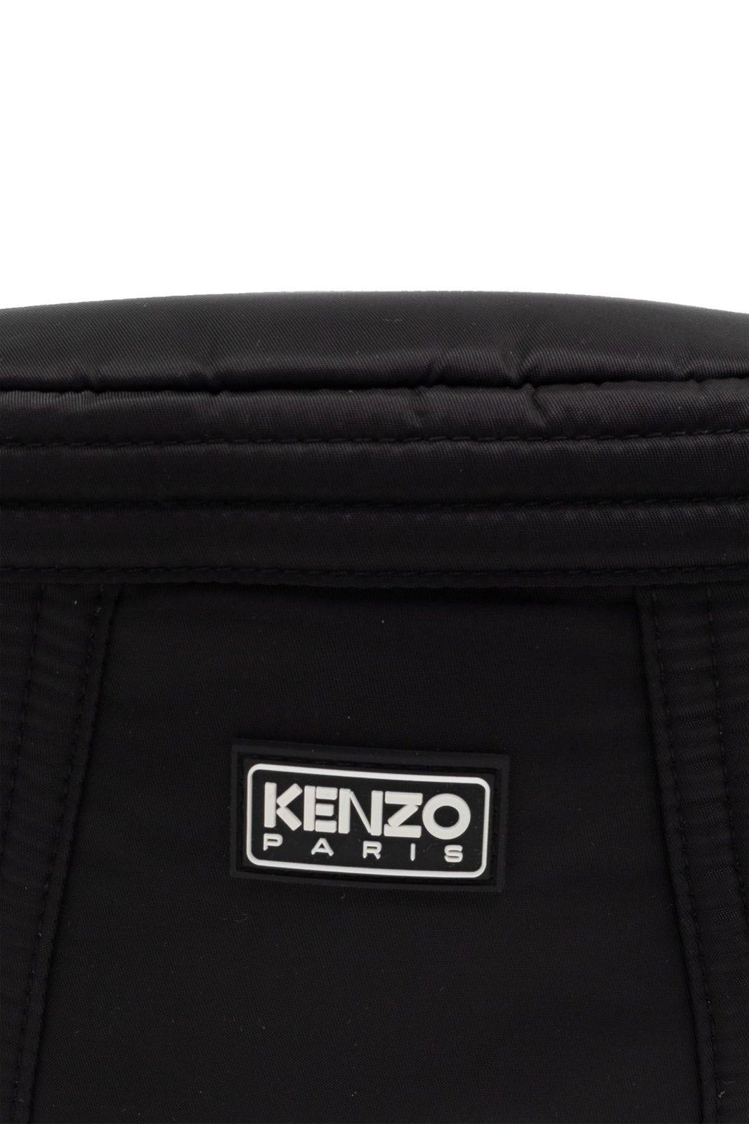 Shop Kenzo Logo Patch Zipped Belt Bag In Black