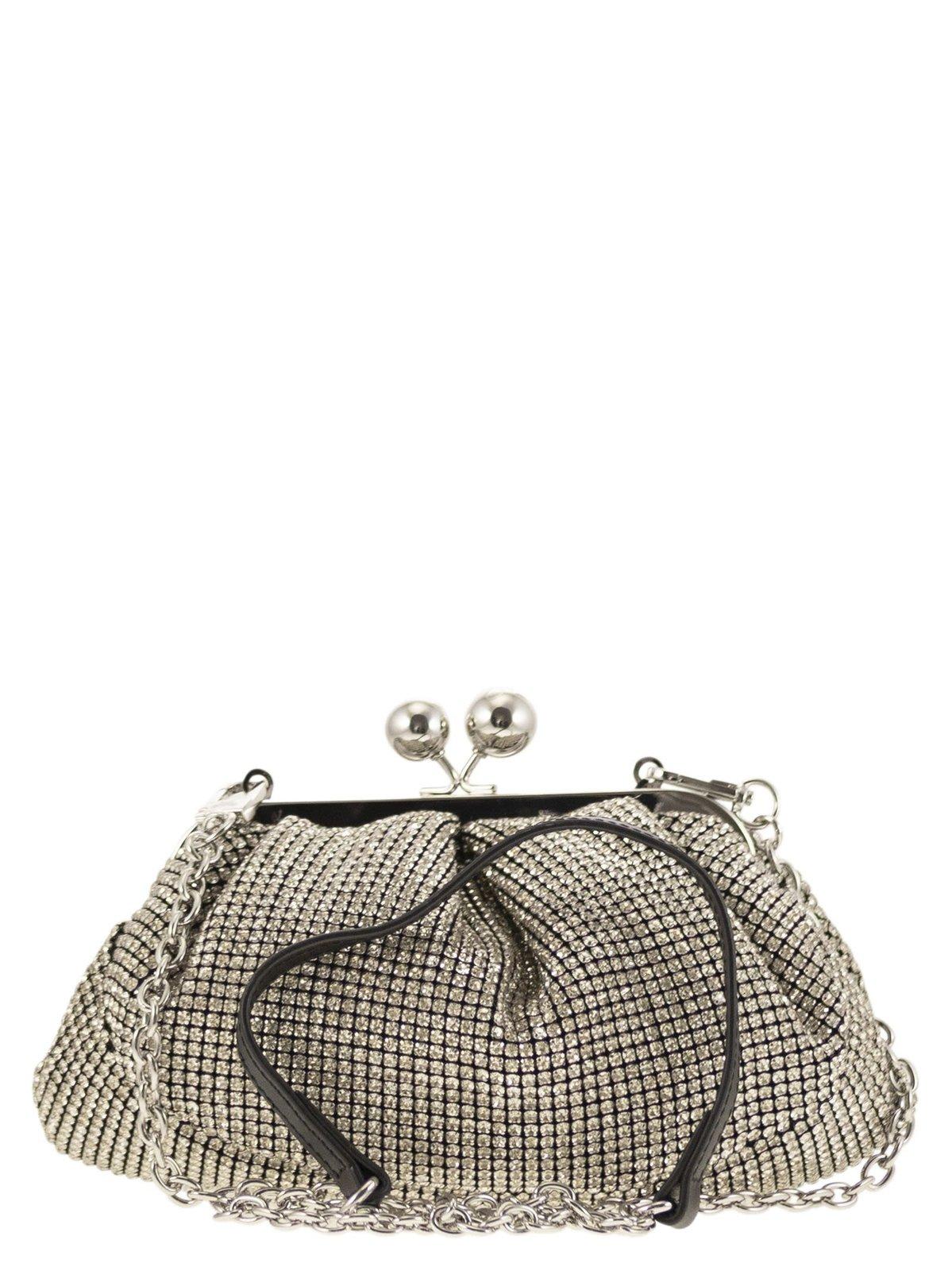 Shop Weekend Max Mara All-over Embellished Pasticcino Bag In White