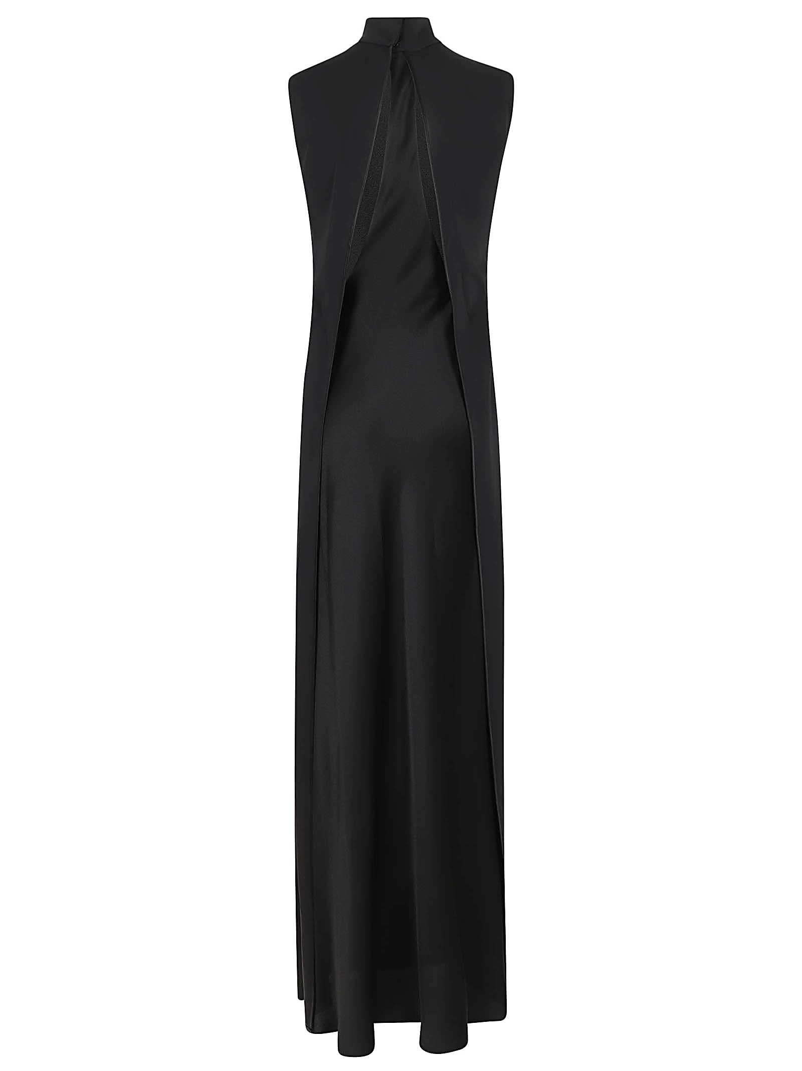 Shop Alberta Ferretti Cady Viscosa Stretch Long Dress In Nero